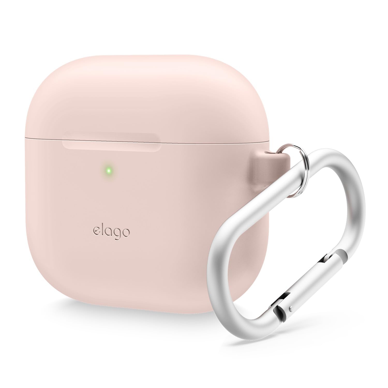 Étui en silicone Elago compatible avec les AirPods 4 - Mousqueton inclus, prise en charge du chargement sans fil, résistant aux chocs, protection
