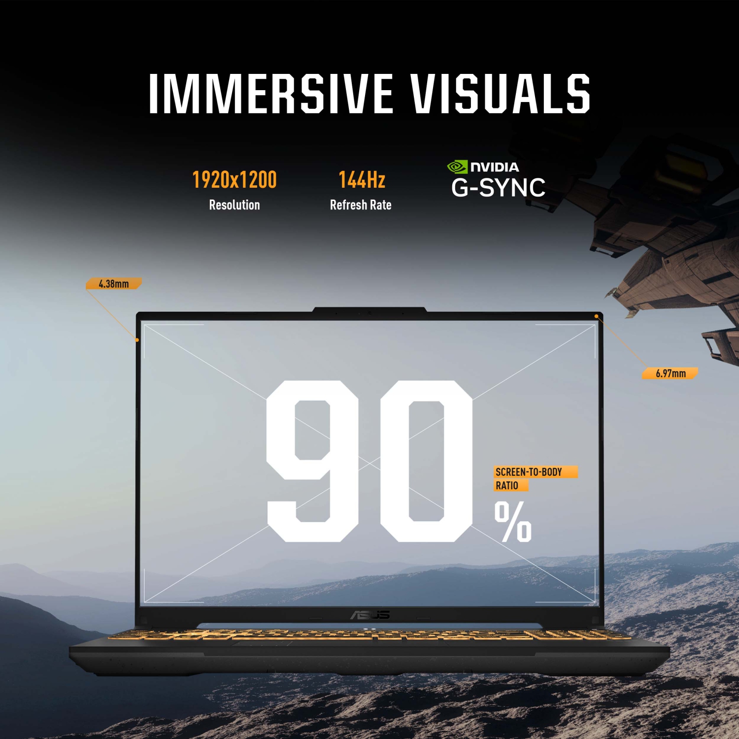 Portable de jeu TUF Gaming F16 d'ASUS (144&nbsp;Hz HD intégrale 16&nbsp;po/écran 3&nbsp;ms/processeur Core 5 210H d'Intel/GeForce RTX 4050 de