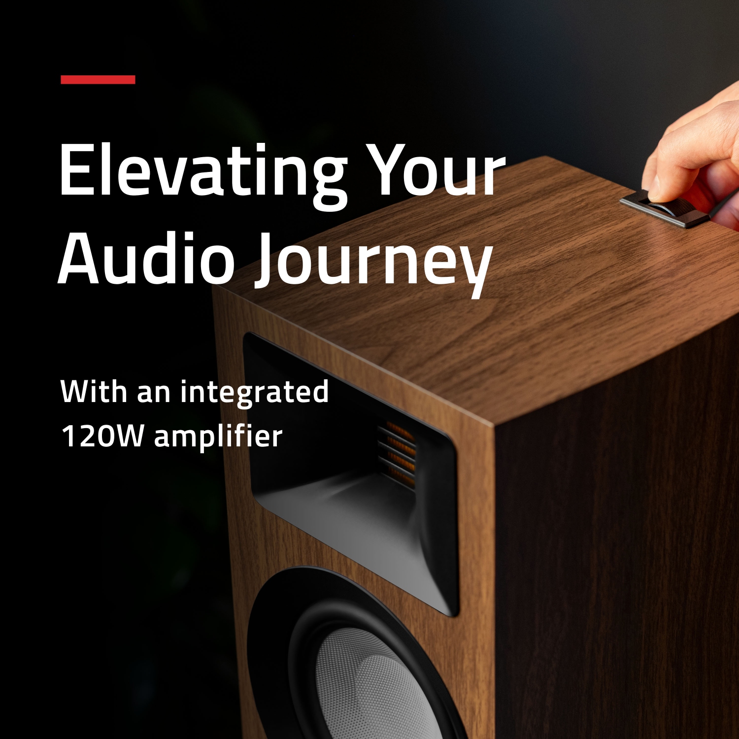 Fluance Ri71 Stereo Powered Bookshelf Speakers with AMT Tweeters, 5" Drivers, 120W Amp - HDMI, Bluetooth, RCA & Sub Out