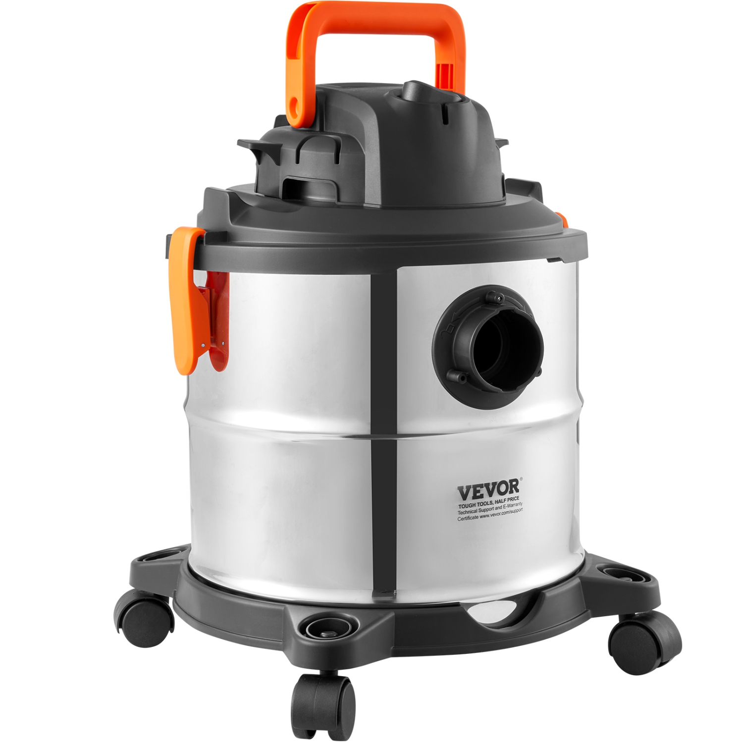 VEVOR 5.5 Gallon Stainless Steel Wet Dry Shop Vacuum, 6 Peak HP Wet/Dry Vac, Powerful Suction with Blower Function w/ Attachment 2-in-1 Crevice