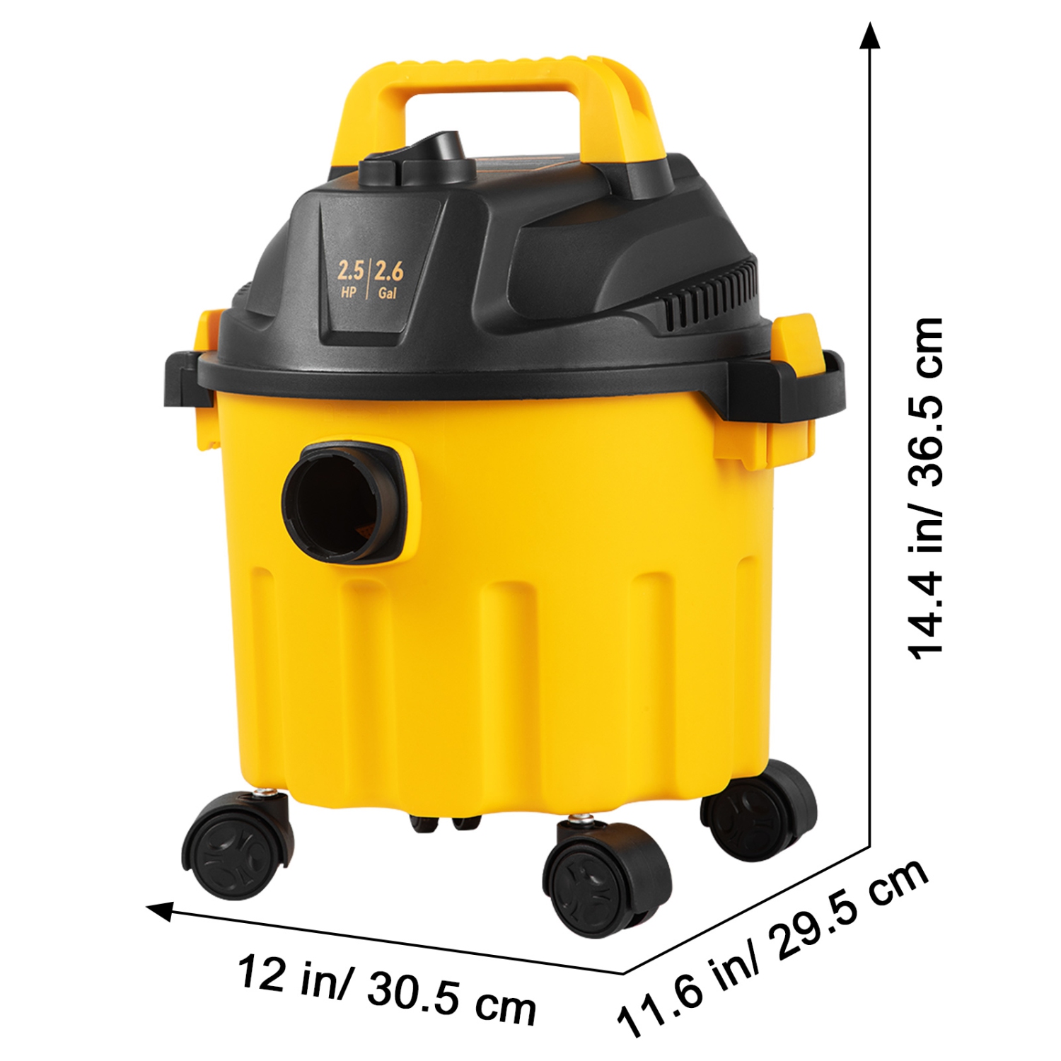 VEVOR 2.6 Gallon Wet Dry Vac, 2.5 Peak HP, 3 in 1 Portable Shop Vacuum with Blowing Function,Attachments Storage, for Cleaning Floor, Upholstery,