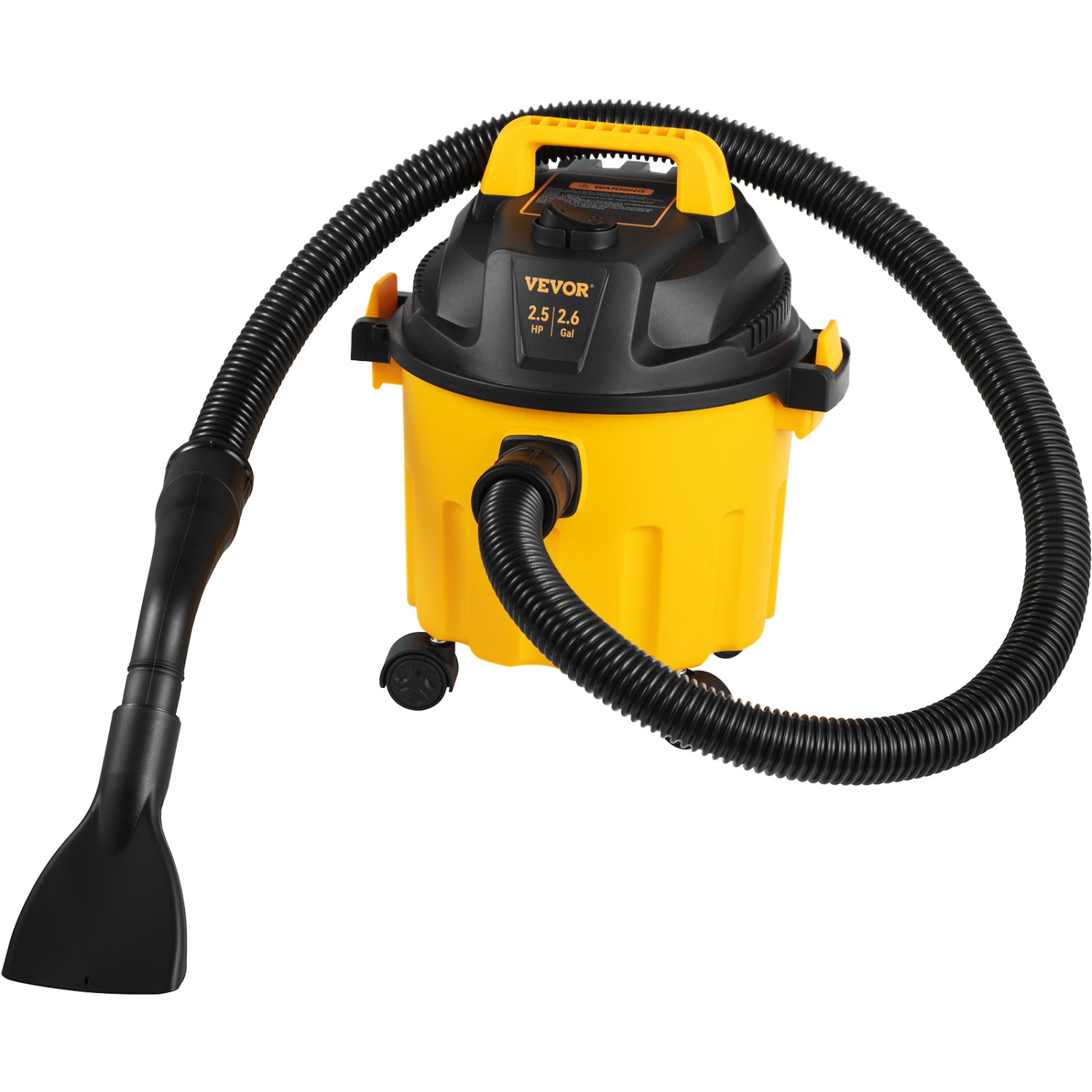 VEVOR 2.6 Gallon Wet Dry Vac, 2.5 Peak HP, 3 in 1 Portable Shop Vacuum with Blowing Function,Attachments Storage, for Cleaning Floor, Upholstery,