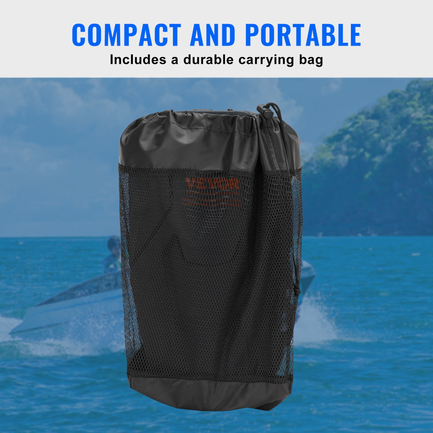 VEVOR 8.6" x 16" Boat Fenders, Boat Bumpers for Docking, Marine EVA Boat Dock Fender Bumper with Ropes, Cord Locks and Storage Bag, for Class A/Class