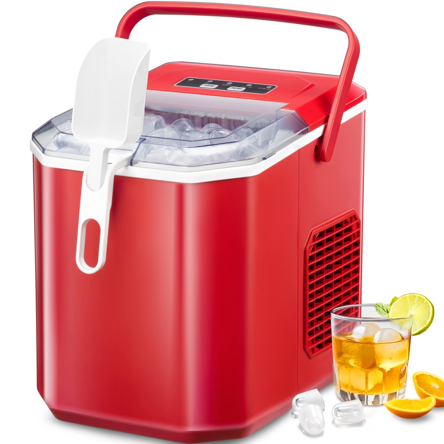 Cowsar Portable Ice Maker, 26Lbs/24Hrs, 9 Cubes in 6 Mins, Self-Cleaning, 2 Sizes Bullet Ice, Perfect for Home & Office