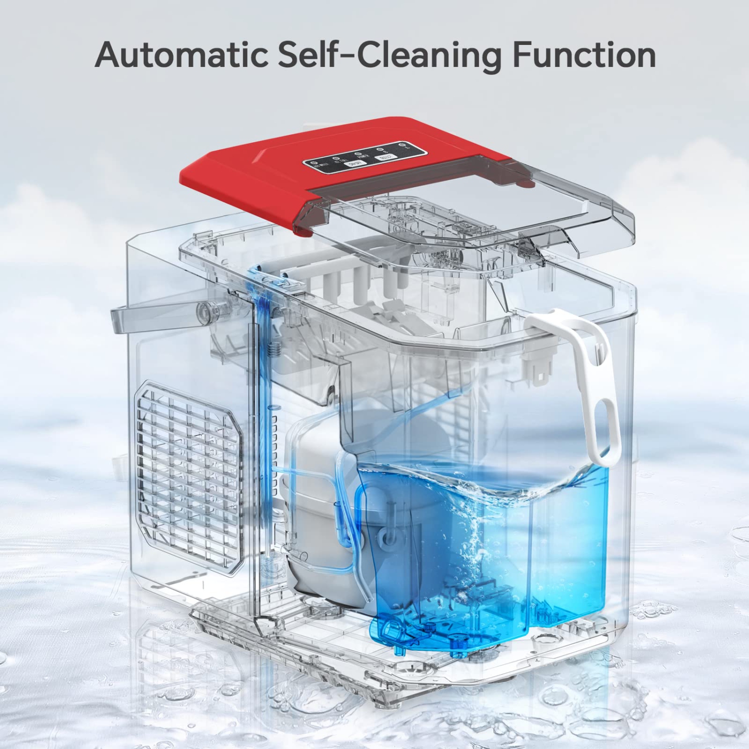 Cowsar Portable Ice Maker, 26Lbs/24Hrs, 9 Cubes in 6 Mins, Self-Cleaning, 2 Sizes Bullet Ice, Perfect for Home & Office