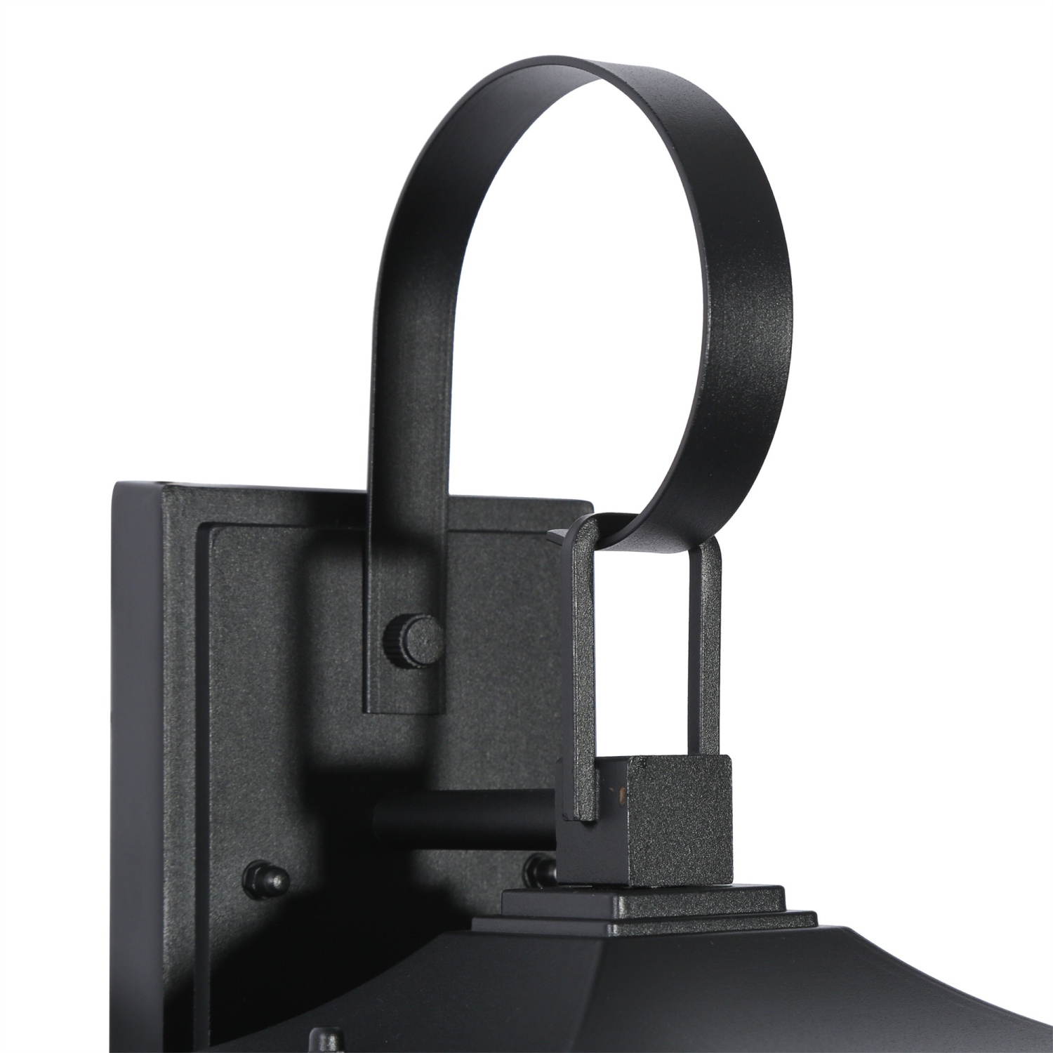 17.3 in. 1-Light Textured Black Traditional Patio Outdoor Wall Lantern Sconce Light with Clear Glass