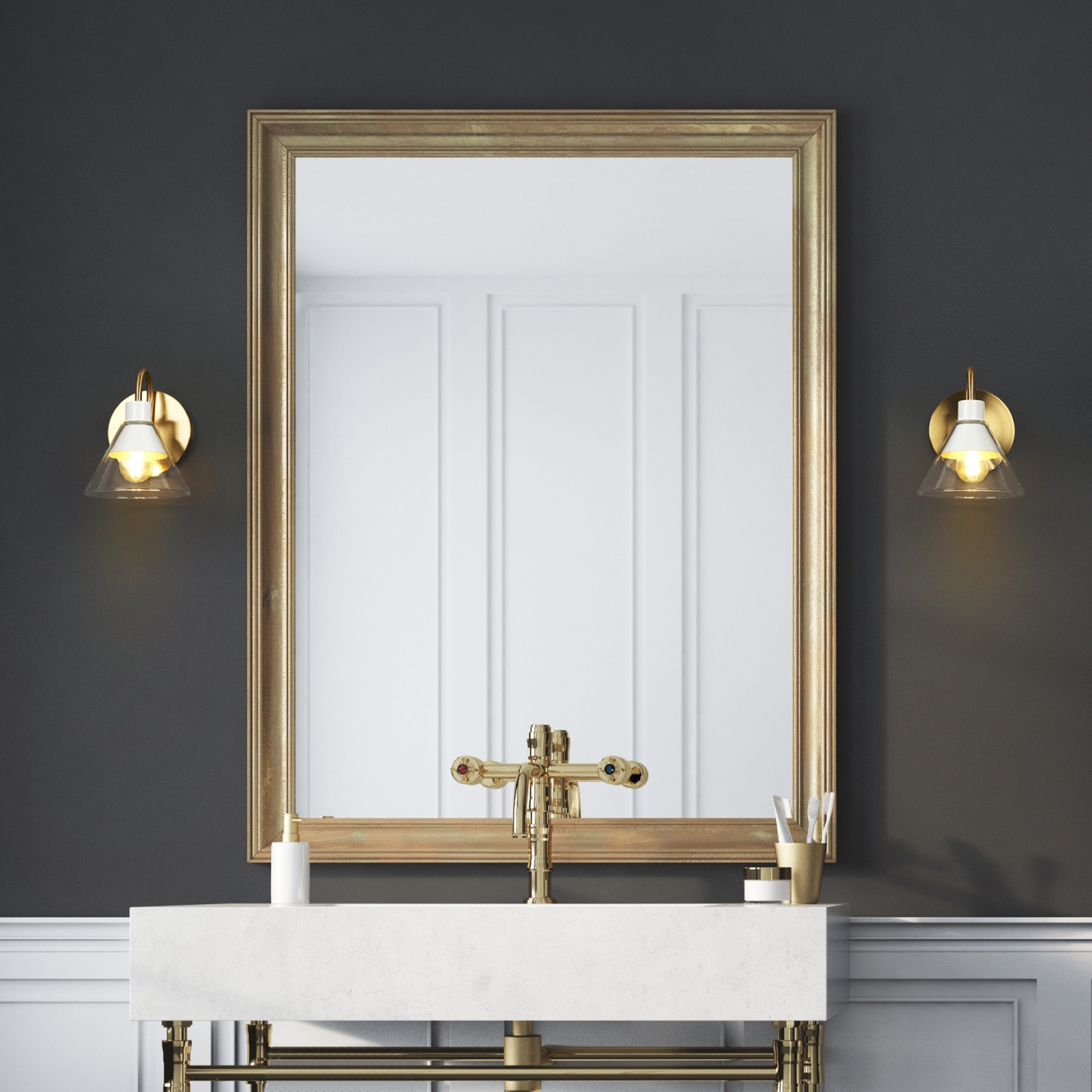 5.5-in W 1 -Light Matte White Wall Sconce with Clear Glass Shade