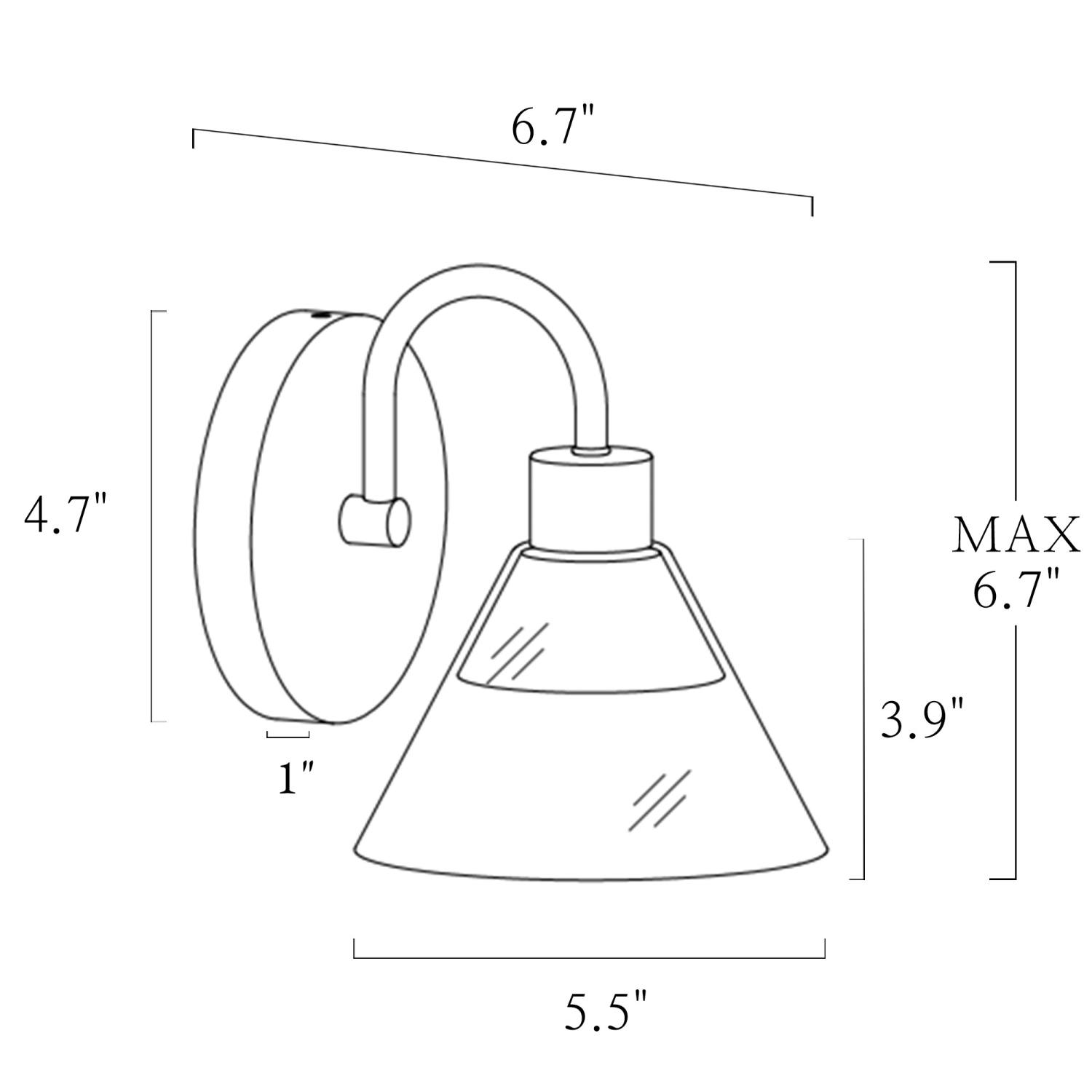 5.5-in W 1 -Light Matte White Wall Sconce with Clear Glass Shade
