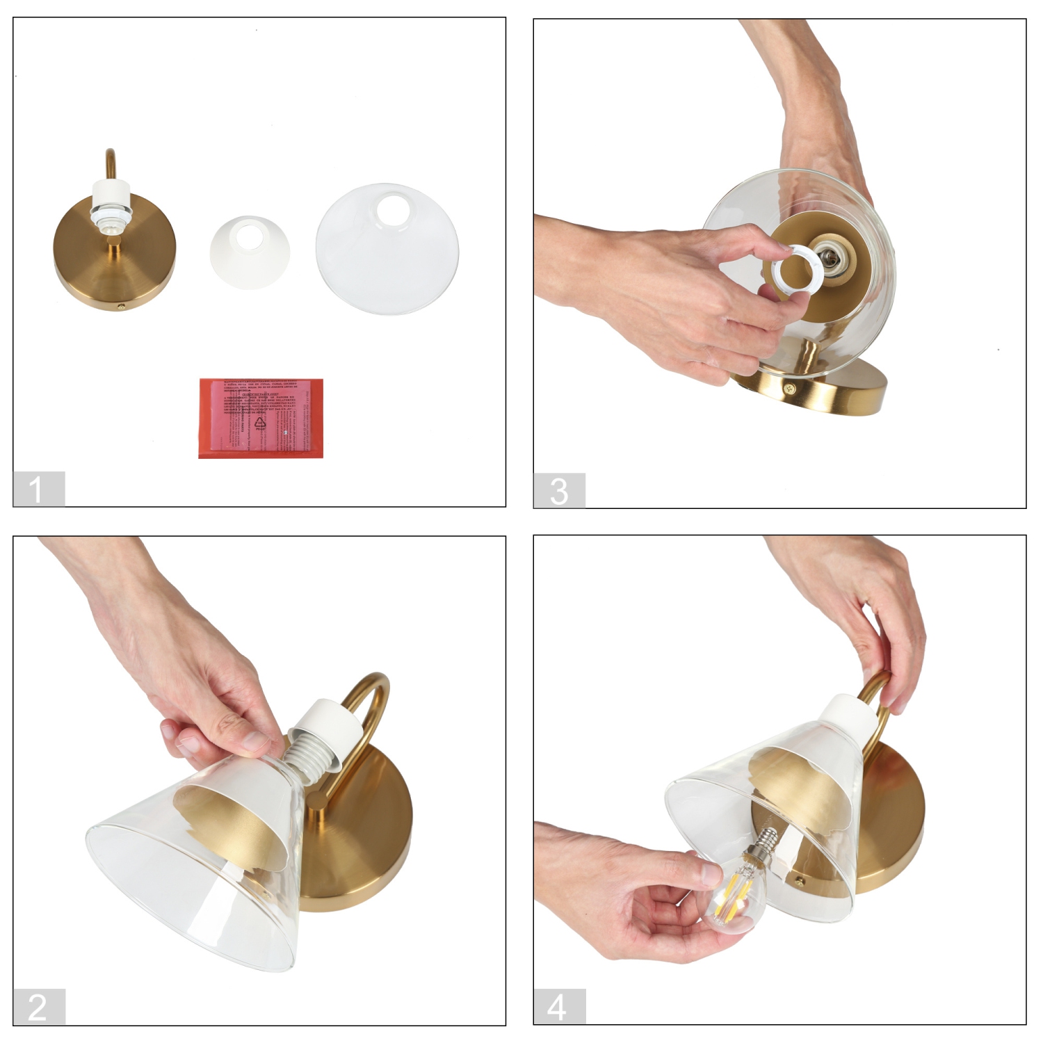 5.5-in W 1 -Light Matte White Wall Sconce with Clear Glass Shade