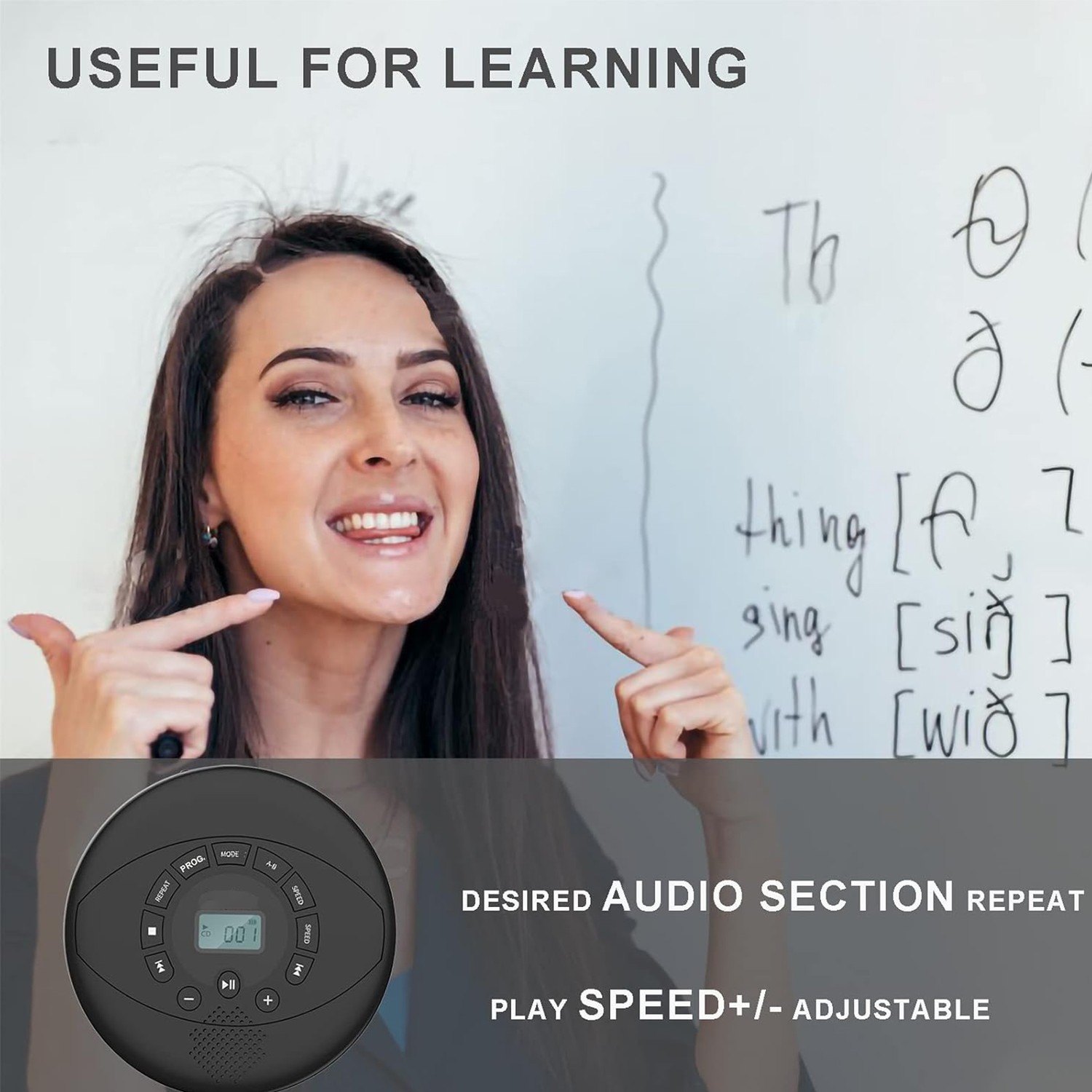 Portable CD Player,Rechargeable Walkman CD Player with Speaker,CD Player with Headphones,CD-R,MP3 USB Playable,CD Player for Car Home Travel