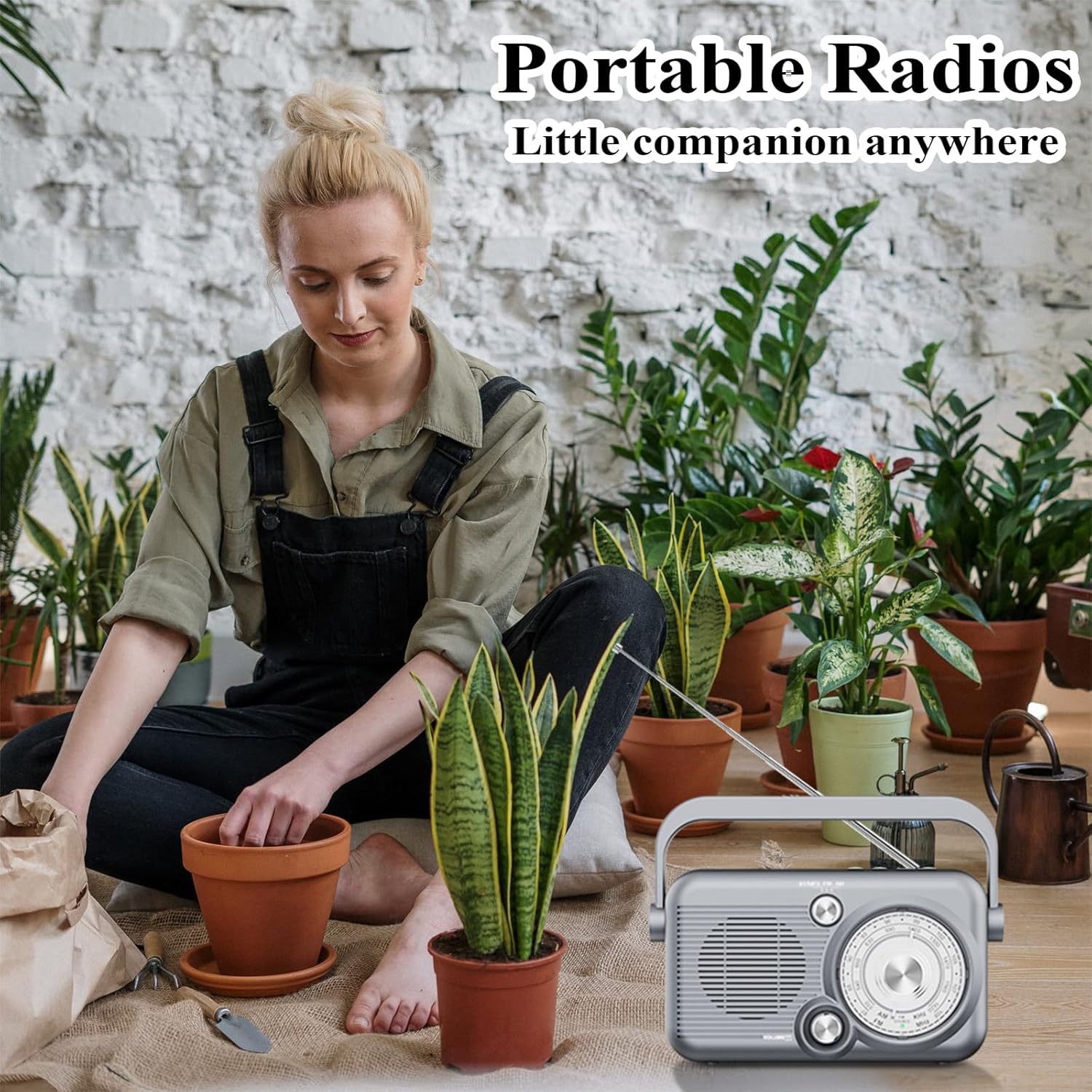 Radio portative avec radio AM FM Bluetooth, radio à ondes courtes rétro, radio à émetteur rechargeable à piles avec USB, pour haut-parleur MP3,