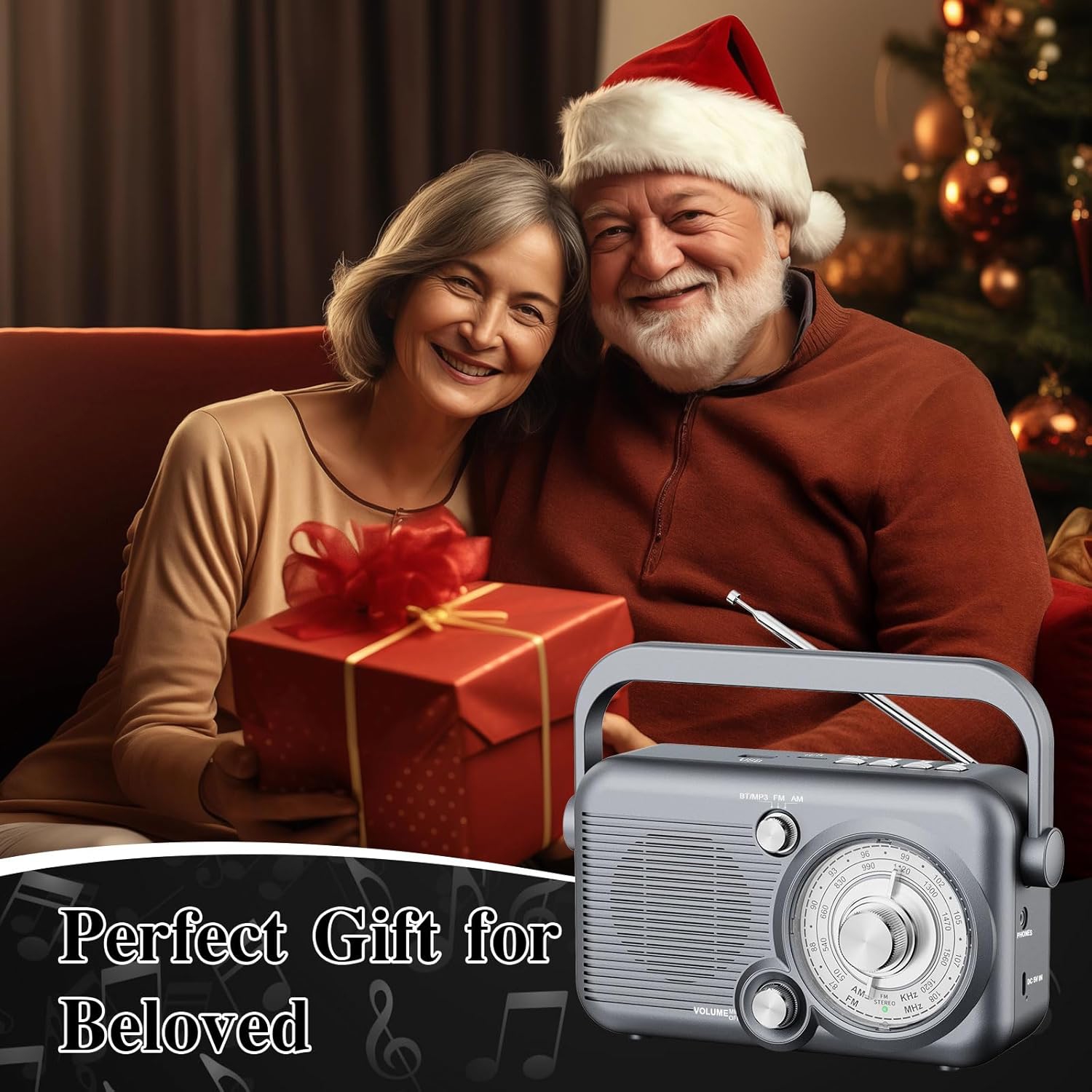 Radio portative avec radio AM FM Bluetooth, radio à ondes courtes rétro, radio à émetteur rechargeable à piles avec USB, pour haut-parleur MP3,