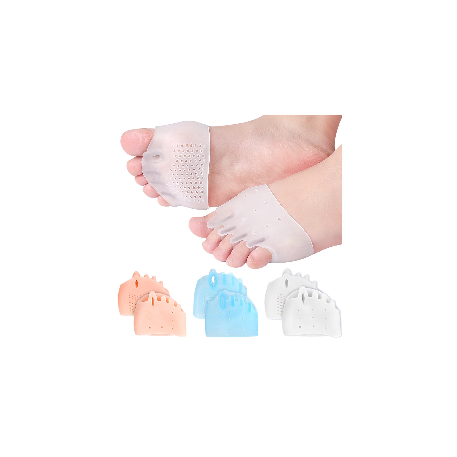 4 paires de séparateurs d'orteils en silicone, séparateur d'orteils pour femmes, soulagement de valgus Hallux, fer plat et entretoise pour femmes et