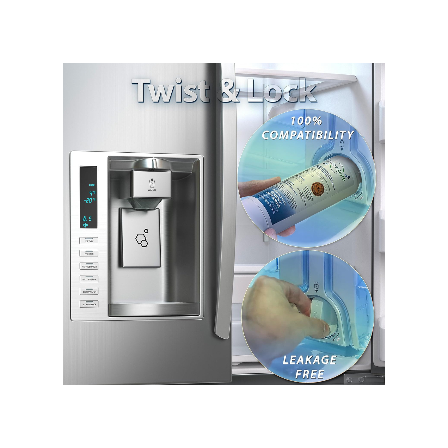 APF-0300 Fits Samsung Refrigerator Water Filter Replacement, DA29-00020B, HAF-CIN/EXP, FMS-2, RF28HMEDBSR, RF263BEAESR, RWF0700A, RF4287HARS, 3-Pack