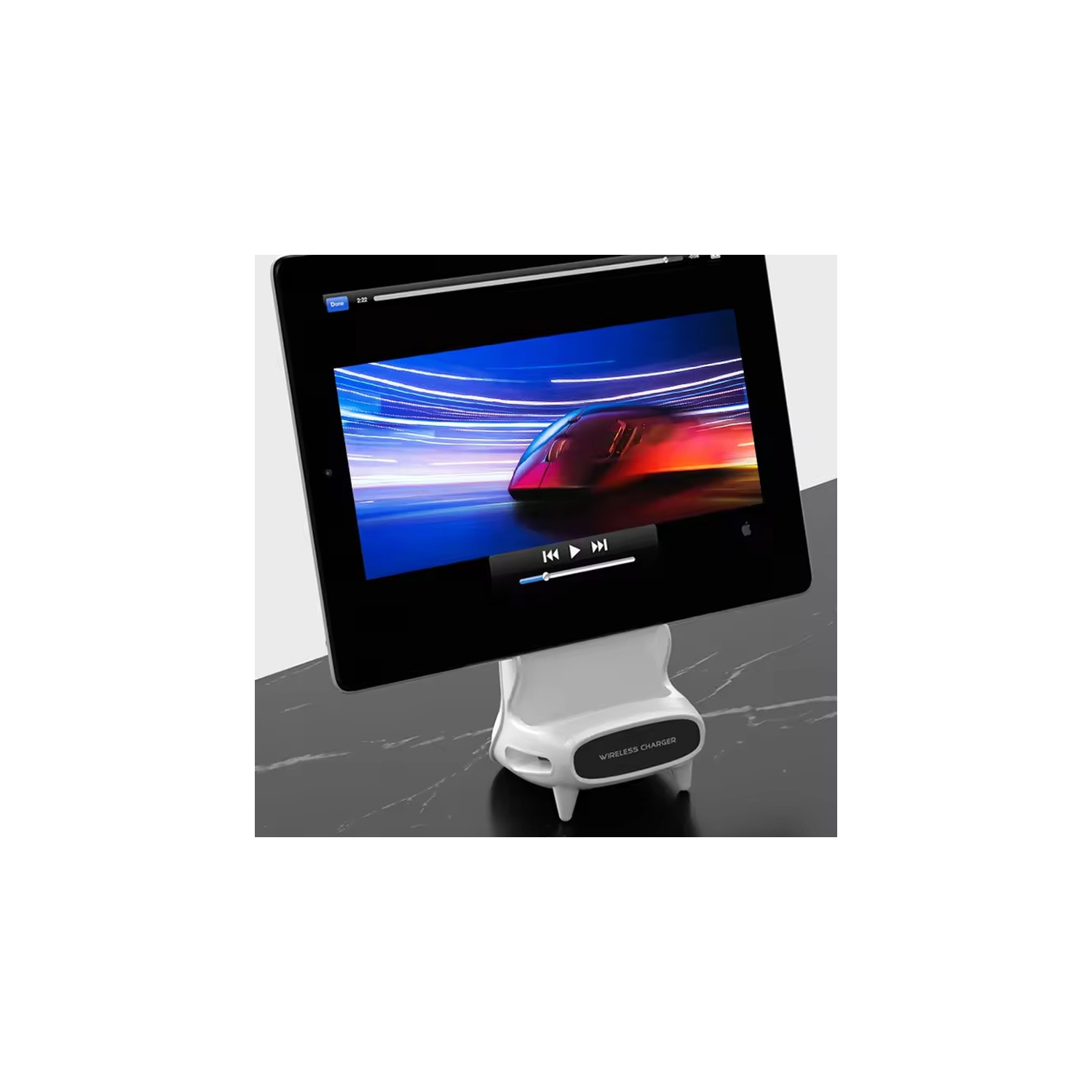 15W Wireless Review Phone Stand Support Mount Desktop Charger Stand Induction Fast Charge for iPhone Phone Holder