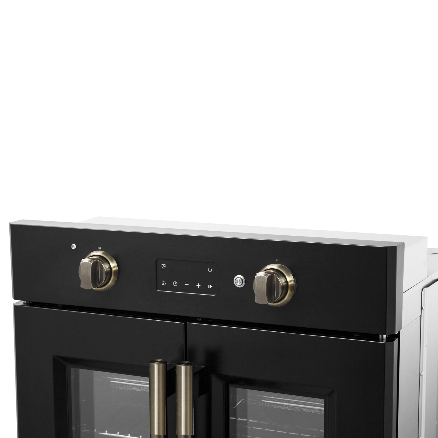Forno Asti – Four mural électrique à deux portes, 30&nbsp;po, noir et laiton antique, 3,68 pi3 avec Convection véritable, 3600&nbsp;W, Friture à