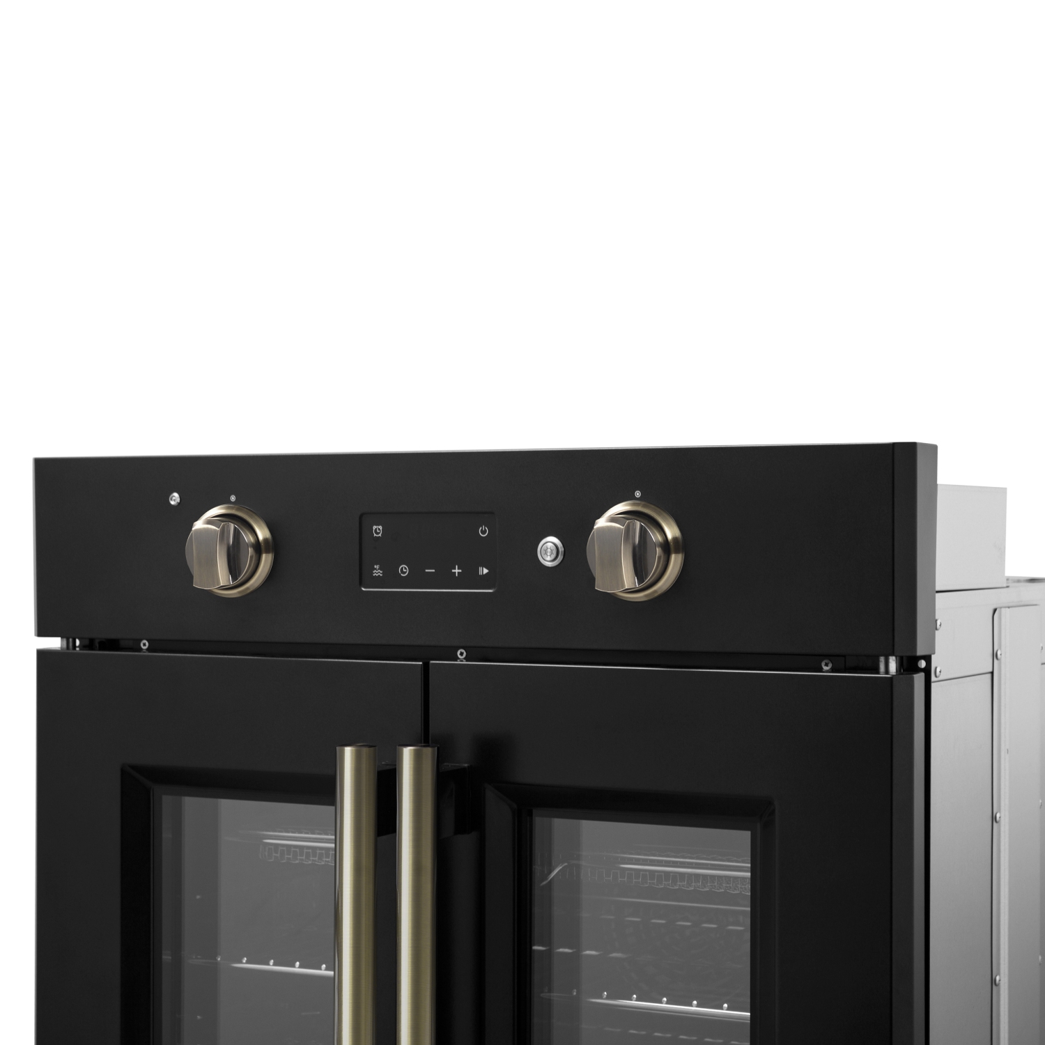 Forno Asti – Four mural électrique à deux portes, 30&nbsp;po, noir et laiton antique, 3,68 pi3 avec Convection véritable, 3600&nbsp;W, Friture à