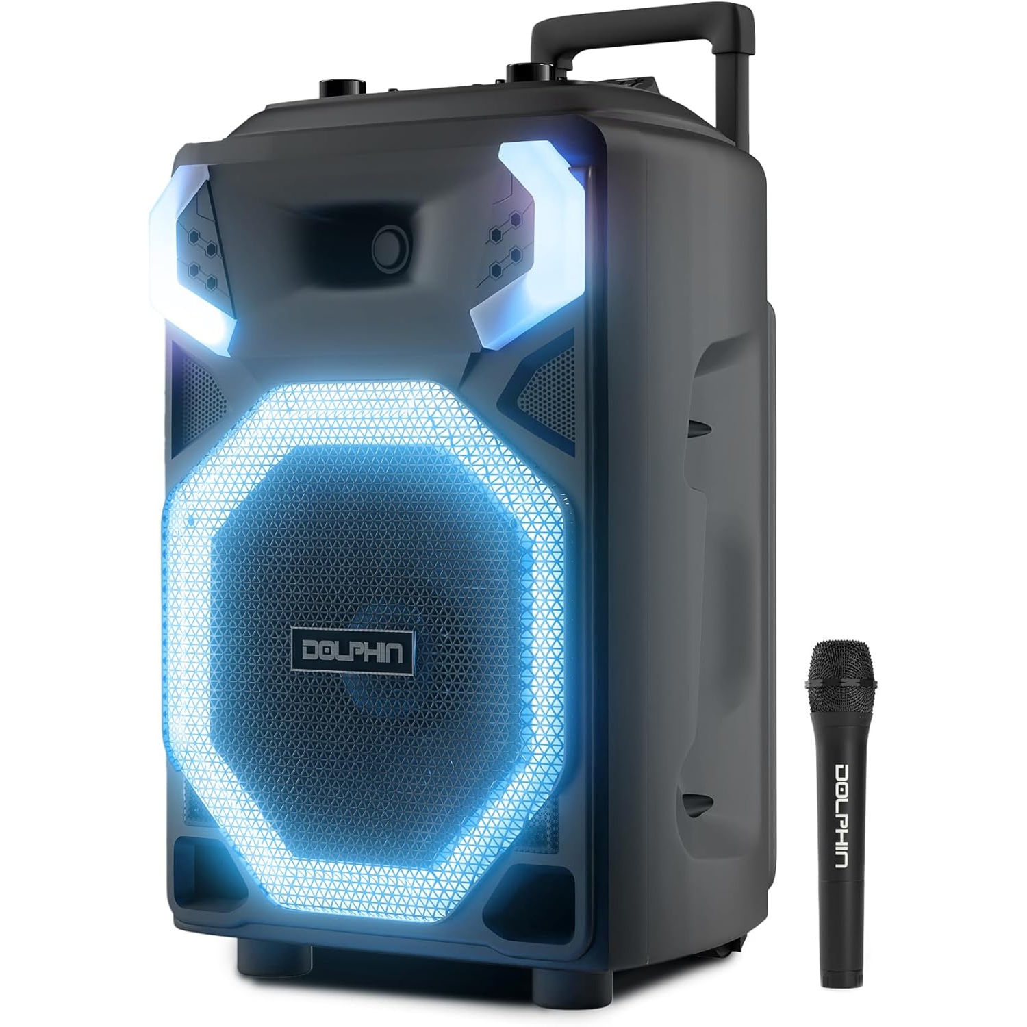 Haut-parleur de fête portatif Bluetooth SP-3115RBT de Dolphin avec haut-parleur de graves haute puissance de 15&nbsp;po