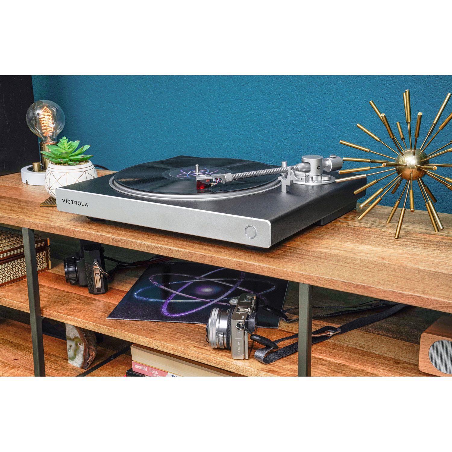 Tourne-disque Bluetooth haute résolution à courroie d'entraînement Carbon VPT-2500-BSL de Victrola