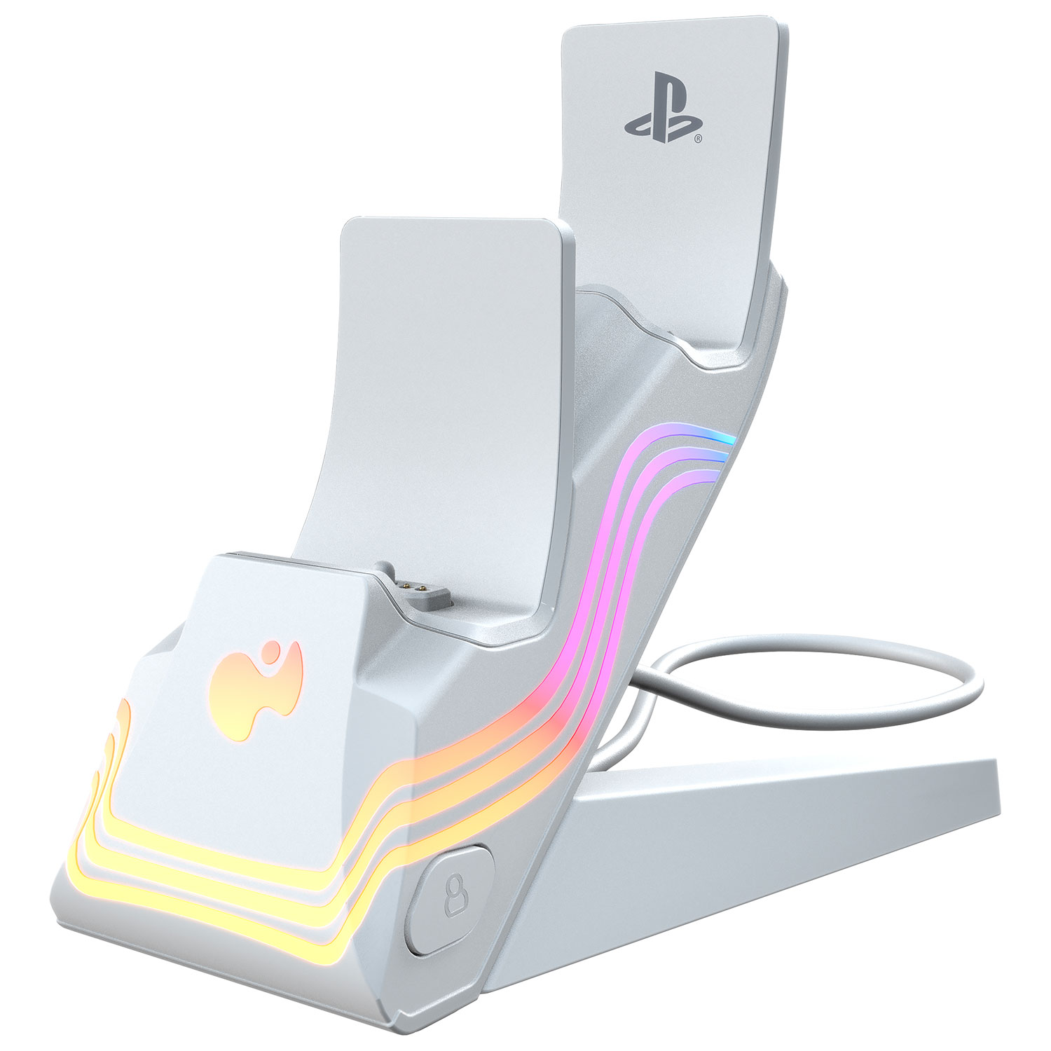 PDP Afterglow Wave Dual Charger for PS5 - White