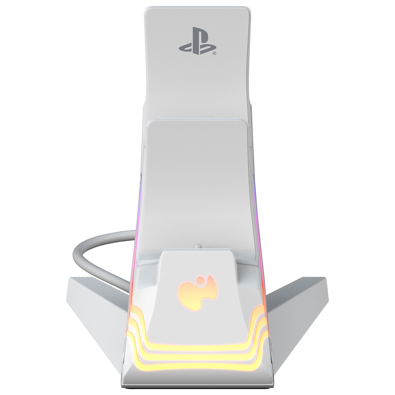 PDP Afterglow Wave Dual Charger for PS5 - White