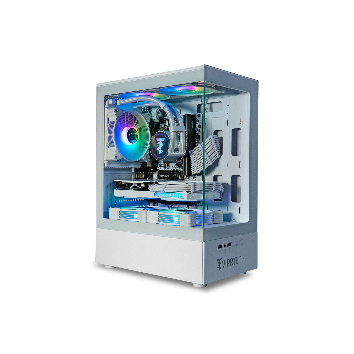 ViprTech Stryker 3.0 Liquid-Cooled PC - AMD Ryzen 7 (4.1GHz Turbo), NVIDIA RTX 3060 12GB, 32GB DDR4 3200, 1TB NVMe SSD, WiFi BT, Win 11 Pro, Gaming Desktop Computer Prebuilt, White