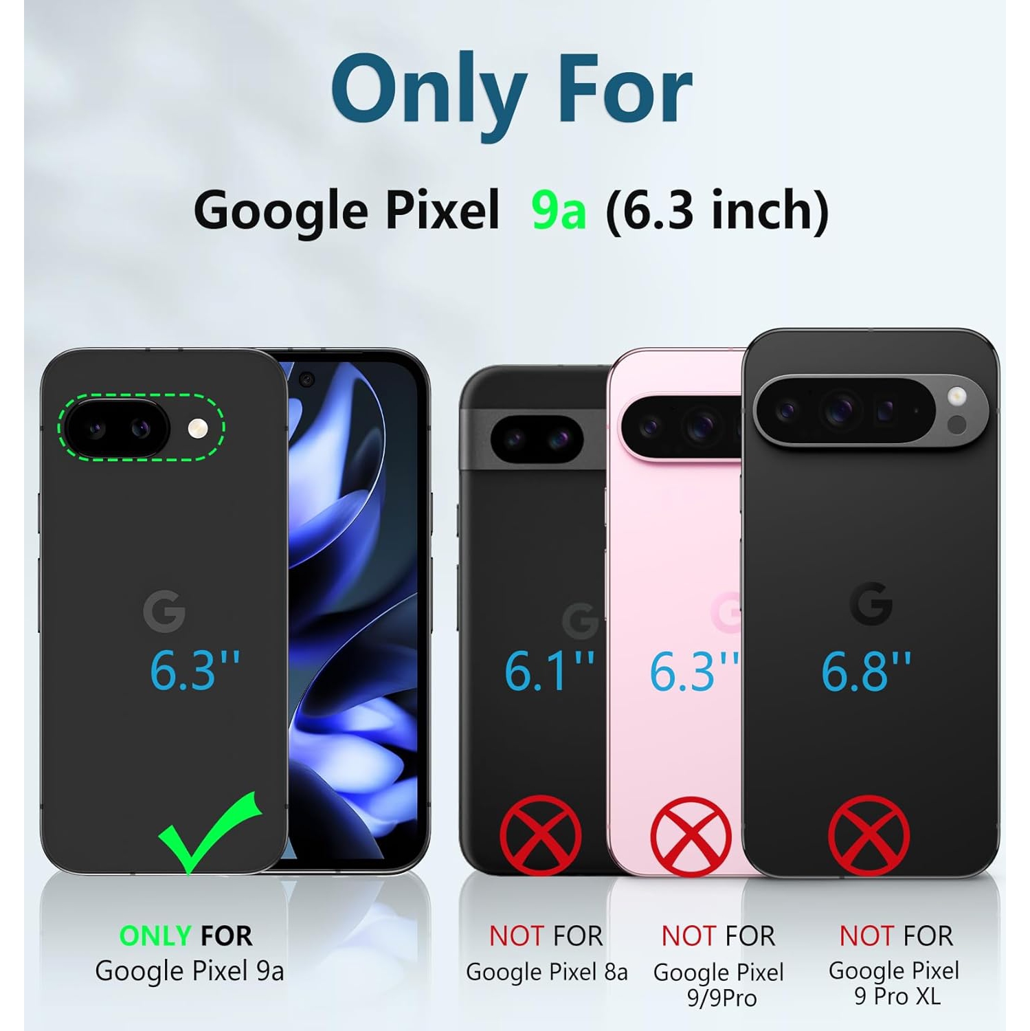 XCRS – Étui rigide mince en acrylique transparent transparent transparent transparent transparent, étui rigide de protection complète pour Pixel 9a