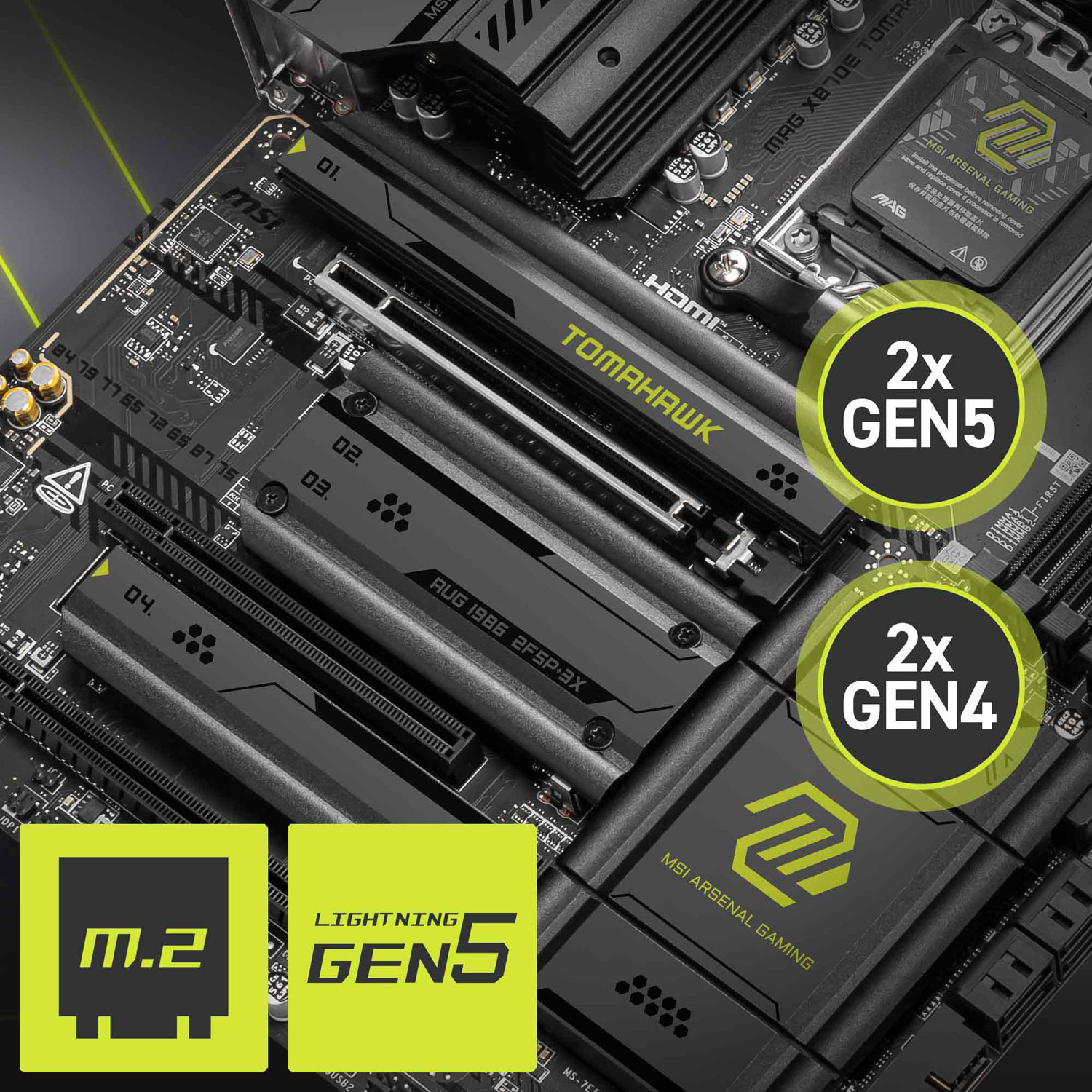 MSI MPG X870 Tomahawk WIFI ATX AM5 Motherboard for AMD Ryzen 9000/8000/7000 Series CPUs