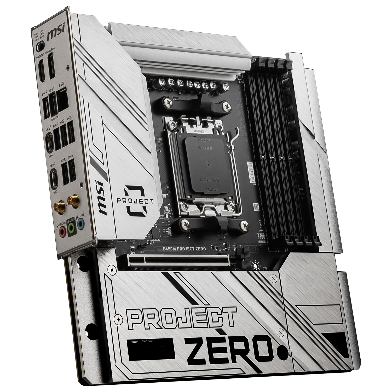 MSI B650M Project Zero Micro-ATX AM5 Motherboard for AMD Ryzen