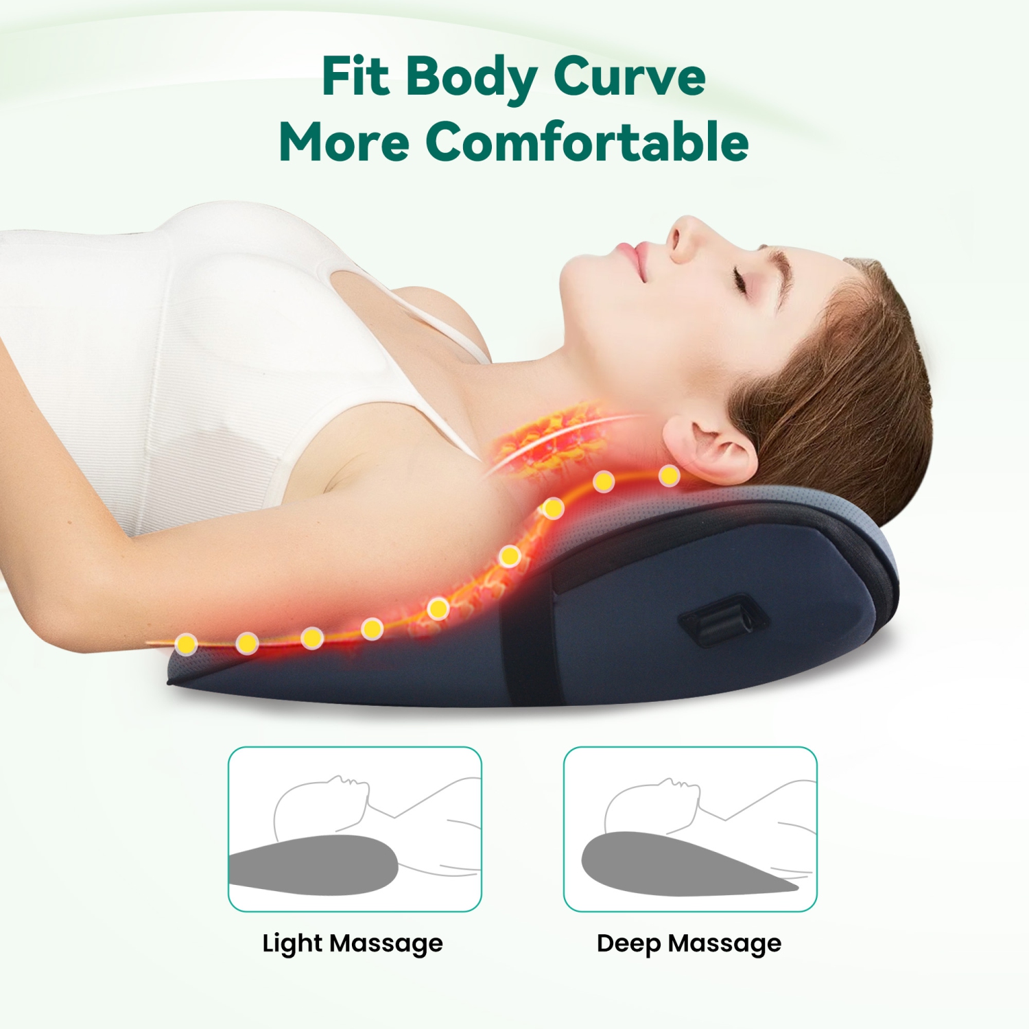 Snailax Memory Foam Shiatsu Back Massager Lumbar Support Pillow with Heat, with 8 Shiatsu Nodes for Back Pain Relief - 132