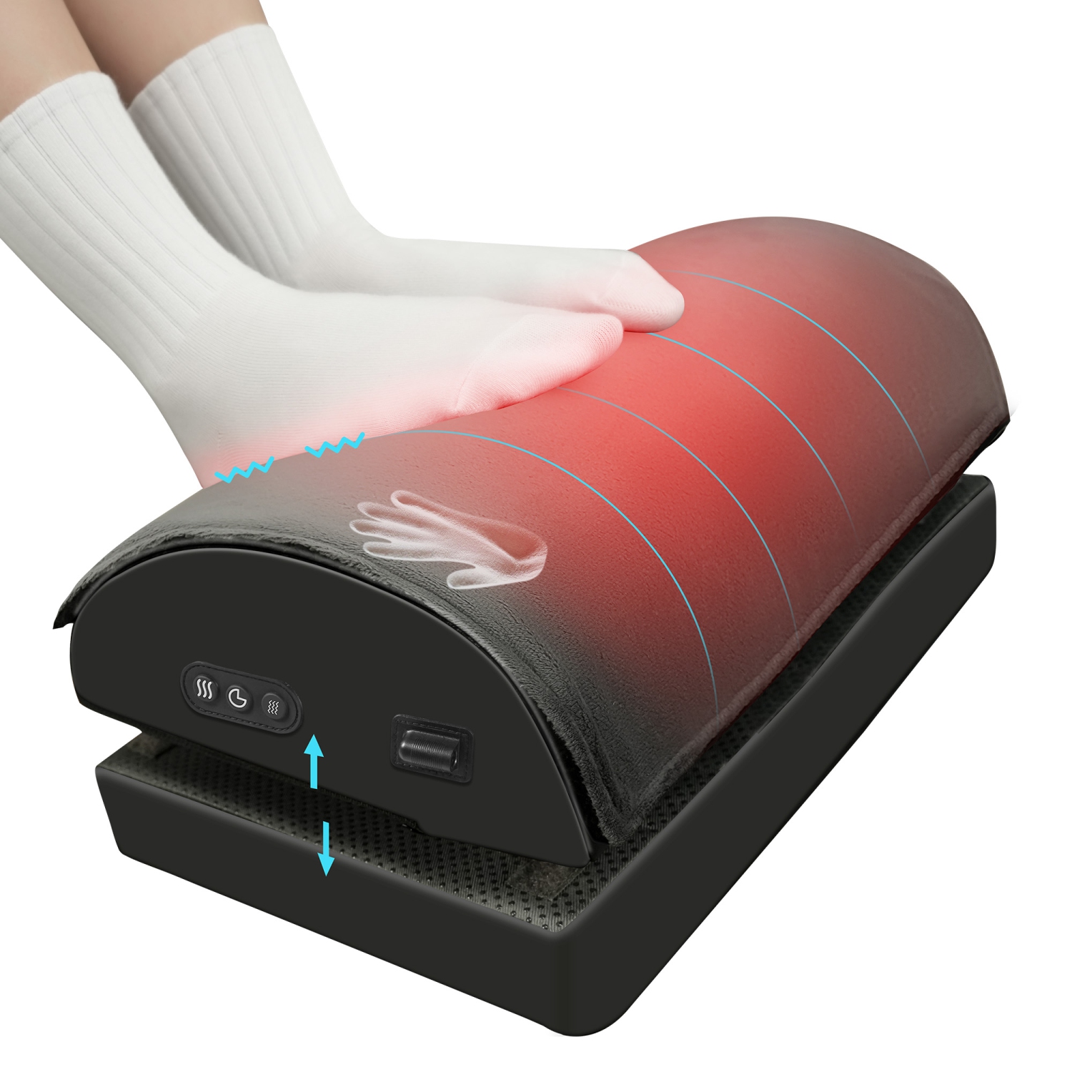 Snailax Foot Rest Under Desk at Work, 2 Heating Levels, 3 Vibrating Massage Modes, Heated Ergonomic Foot Stool with Adjustable Height - 535