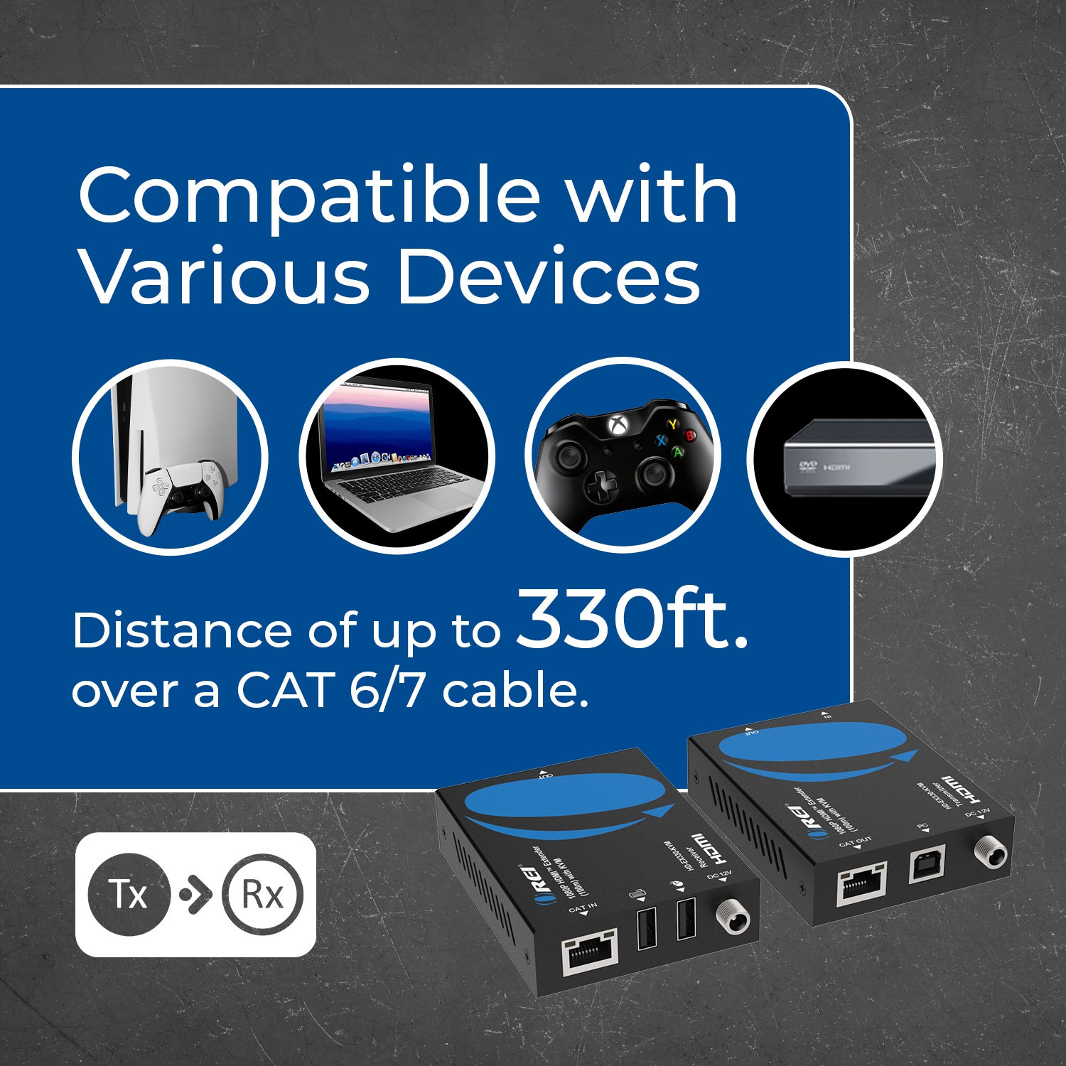 Prolongateur HDMI 1080p OREI - 330&nbsp;pi (Cat6) (HD-EX330-KVM)
