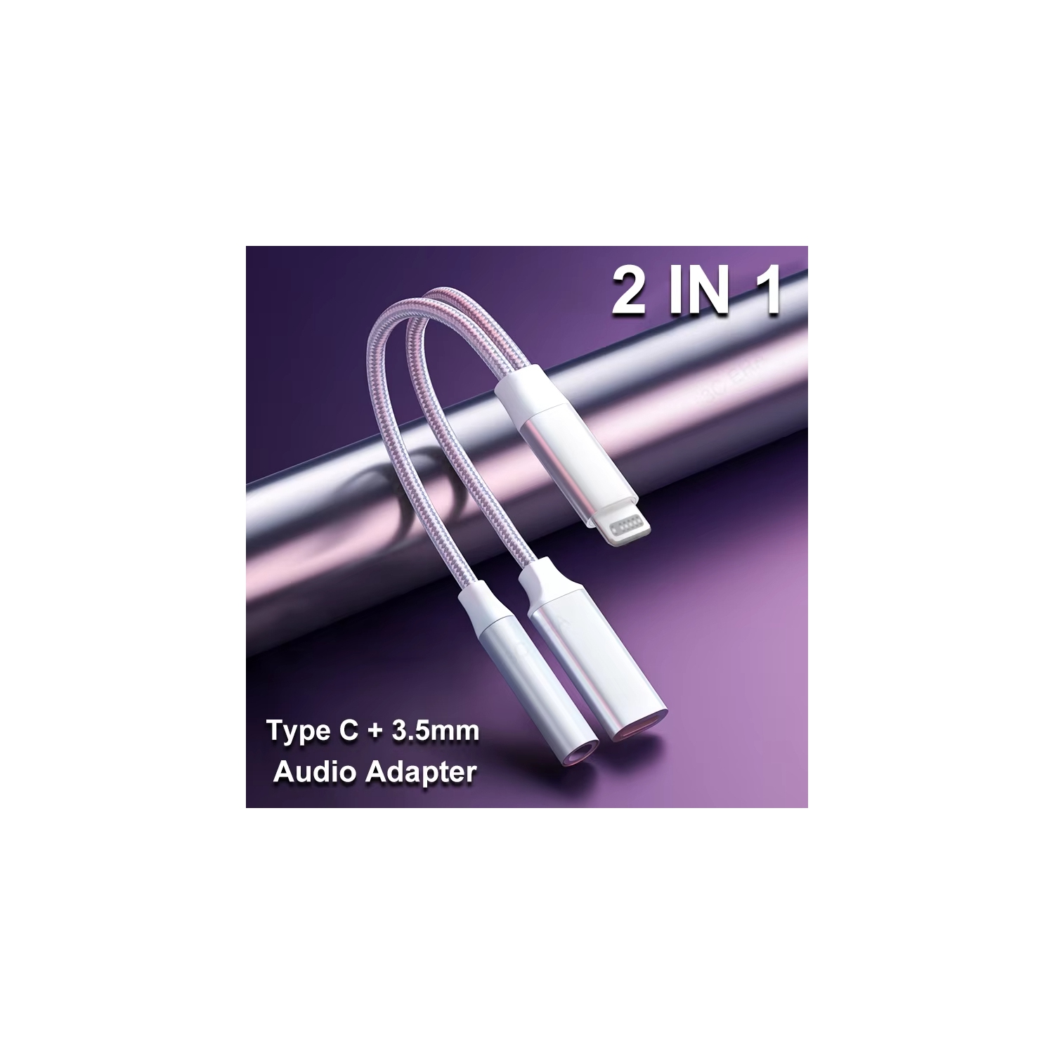 2 IN1 3.5mm Jack Headphones Audio adapter For iPhone 14 13 12 11 XR Plus Pro Max Mini USB Type C Fast Charger Adapter