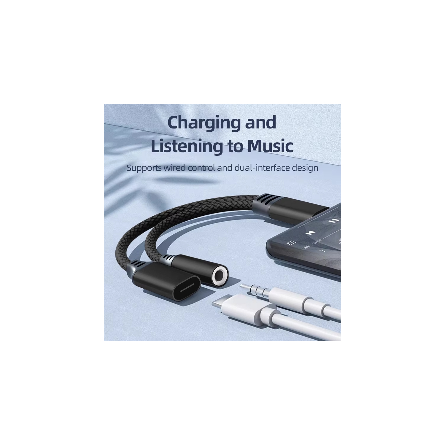 Adaptateur audio pour écouteurs 2-en-1 avec prise 3,5&nbsp;mm pour iPhone 14 13 12 11 XR Plus Pro Max Mini USB de type C rapide