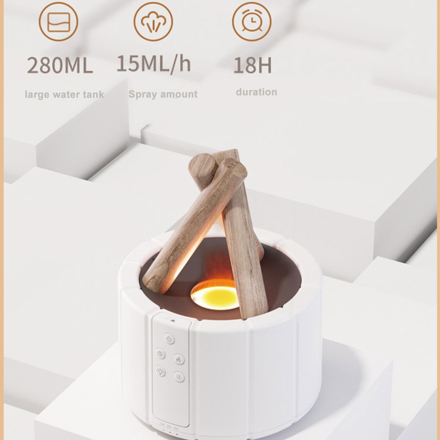 Humidificateur Bonfire, Diffuseurs d'huile essentielle 250&nbsp;ml Diffuseur de flamme Appareil d'aromathérapie Diffuseur de flamme Diffuseur d'huile