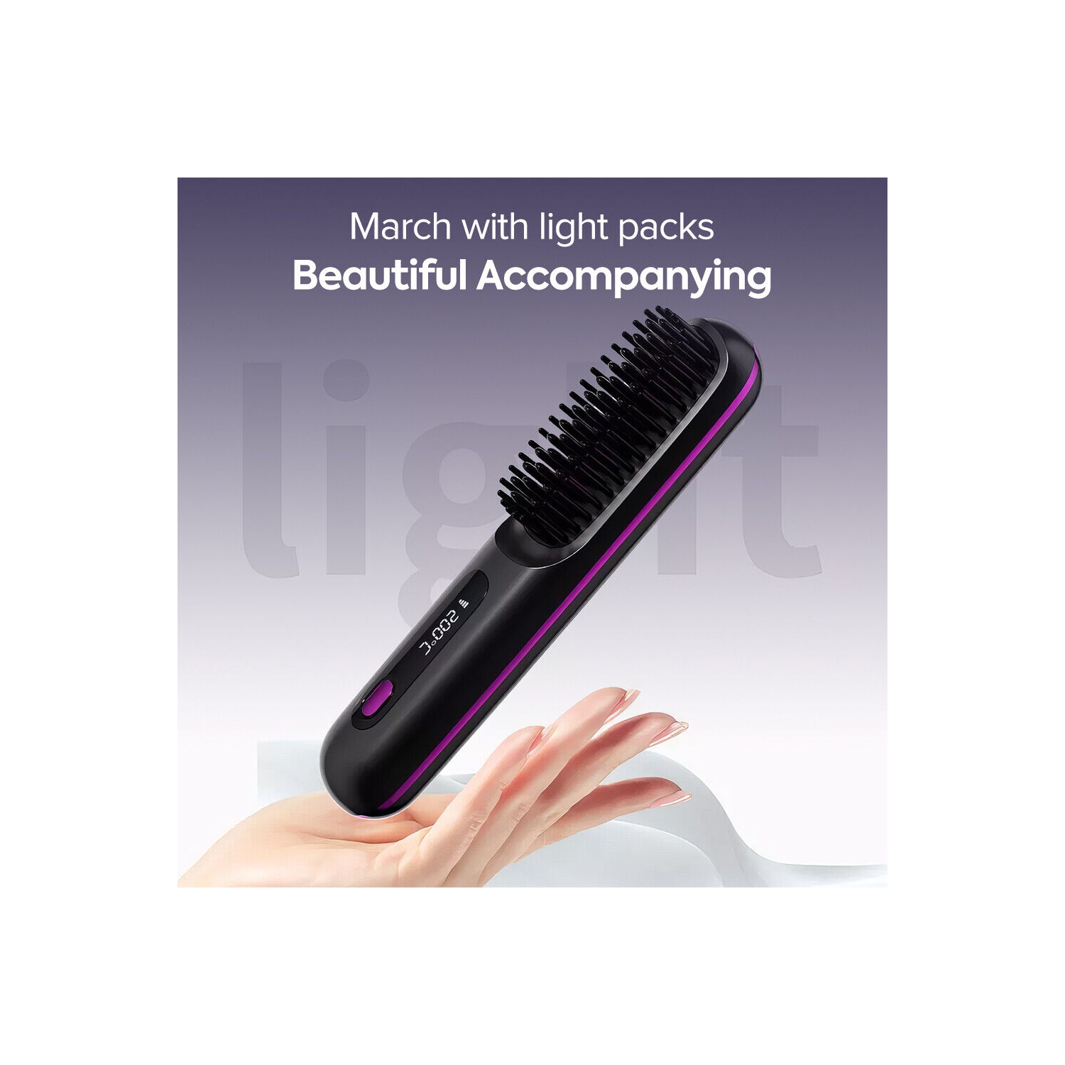 Brosse lissante sans fil, brosse chauffante portative et rechargeable pour le voyage et le quotidien