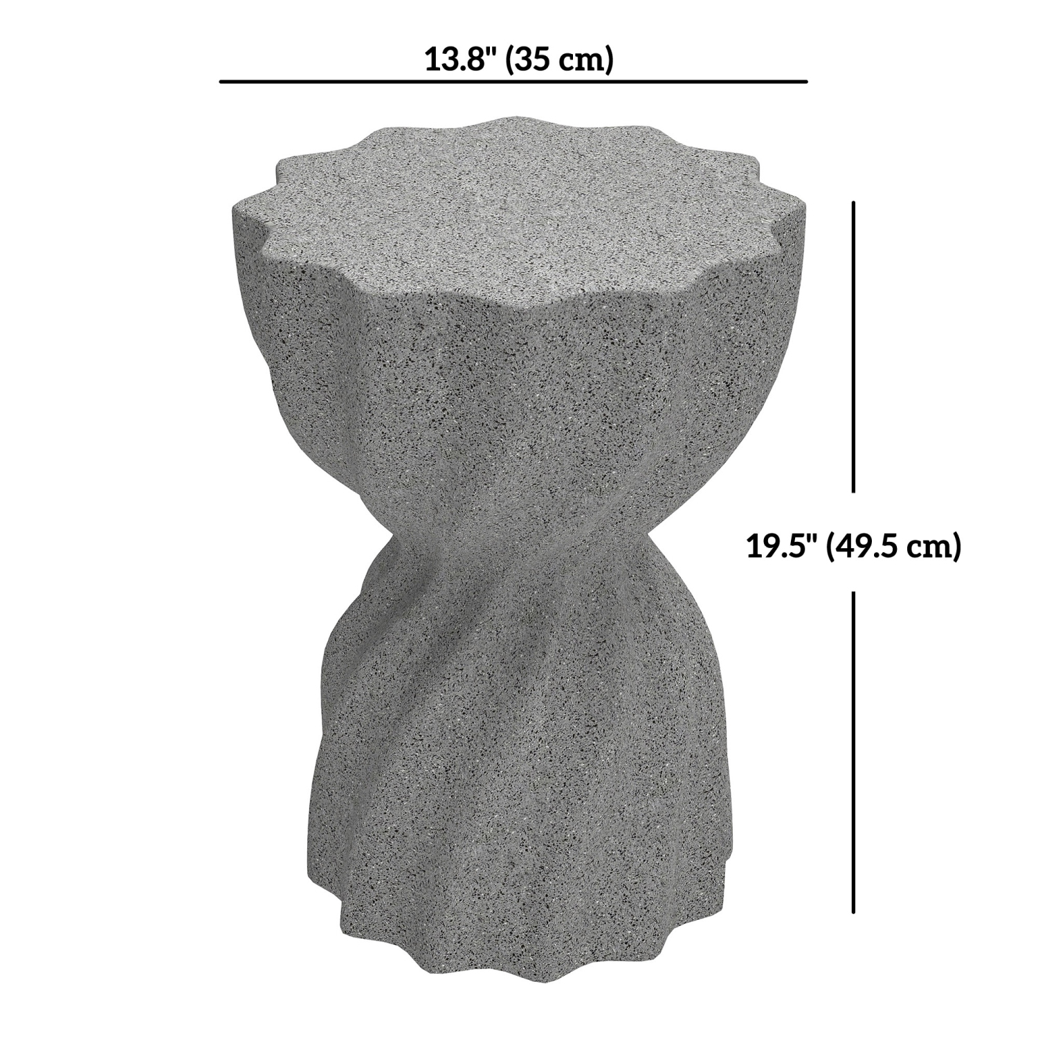 Outsunny Decorative Garden Stool, Magnesium Oxide Outdoor Stool, Spiral Flower Accent Patio Side Table Plant Stand Footstool for Indoor Outdoor