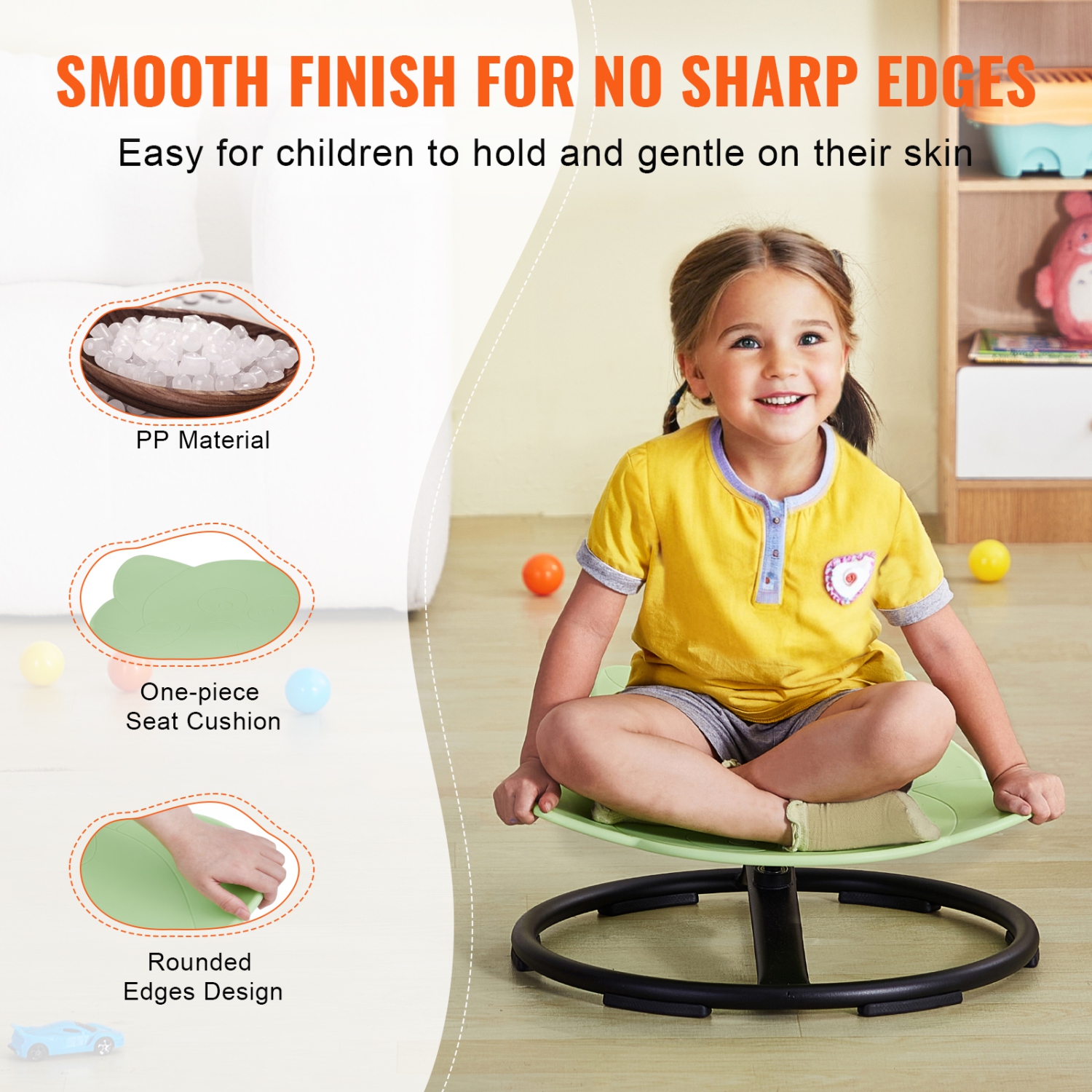 VEVOR 220 LBS Elephant Kids Swivel Chair, Capacity, 360°Spinning Chair, Autistic Kids Sensory Toy Chair with Non-Slip Metal Base, Toddler Sit and