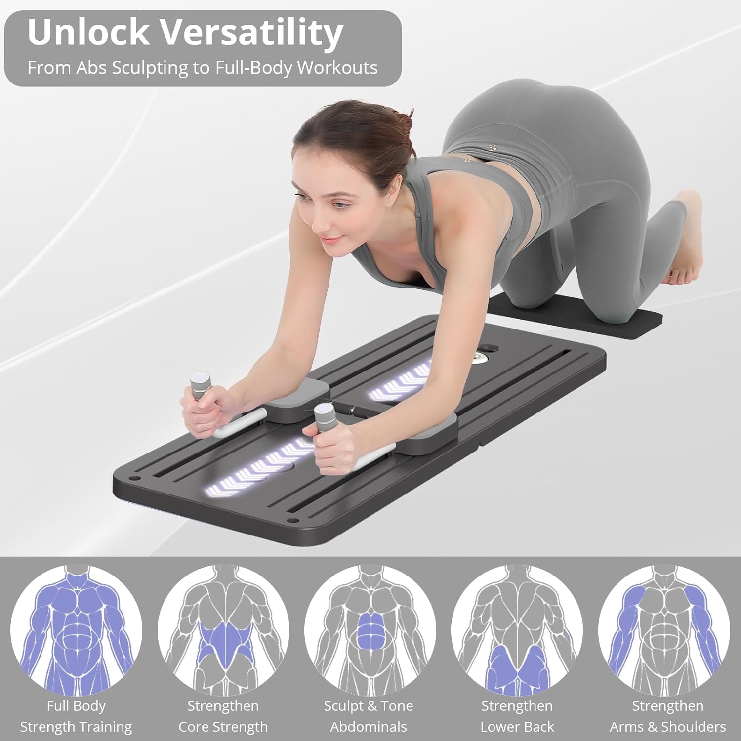 Pilates Board,Multi-Purpose Foldable Pilates Board for Home,Multifunctional Abdominal Board,Ab Core Trainer,Ab Trainer Machine,Exercise Board,Core