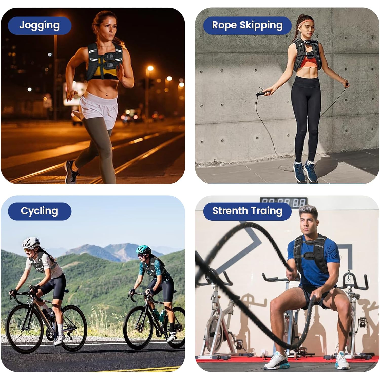 Weighted Vest with Two Adjustment Straps for Men Women,12Lb Weight Vest with Reflective Stripes for Workout,Strength Training,Running,Fitness,Muscle