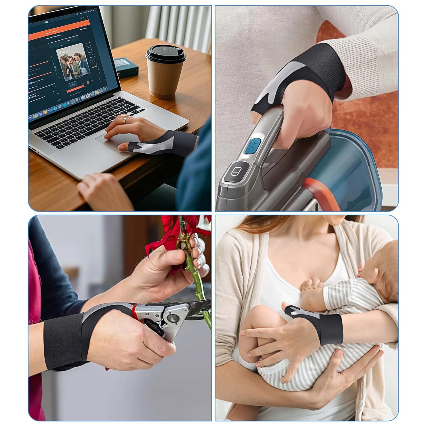 Thumb Brace Right Hand,Wrist Compression Strap & Flexible Splint Stabilizer for Arthritis,Trigger Finger,Tendonitis,Joint Pain Relief & Support for