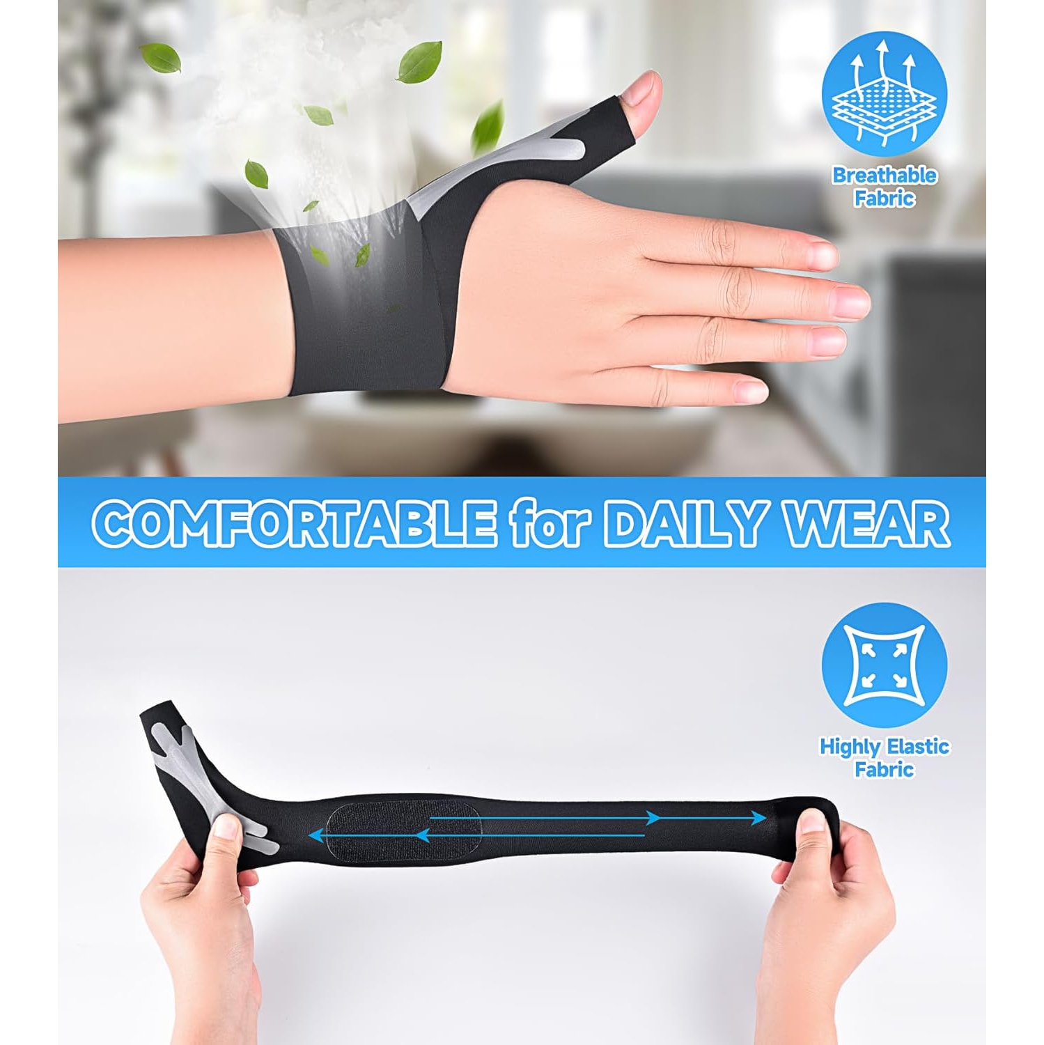 Thumb Brace Right Hand,Wrist Compression Strap & Flexible Splint Stabilizer for Arthritis,Trigger Finger,Tendonitis,Joint Pain Relief & Support for