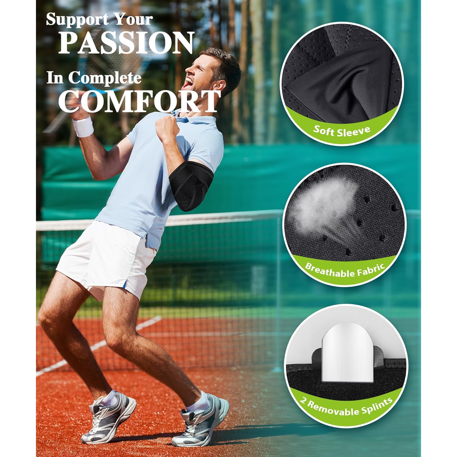 Elbow Brace for Cubital Tunnel,Sports Entrapment Brace,Adjustable Elbow Splint for Sleeping,Tendonitis,Tennis Elbow,Comfortable Stabilizer Support