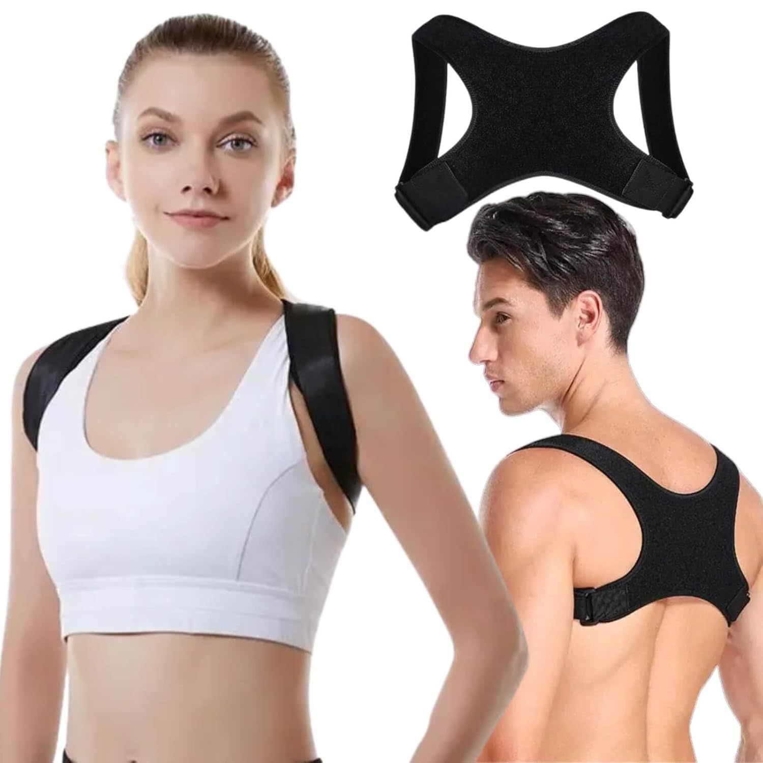 Posture Corrector for Women Men,Adjustable Back Support Brace,Back Posture Corrector,Back Brace Corrector,Back Straightener Posture Corrector-Size M