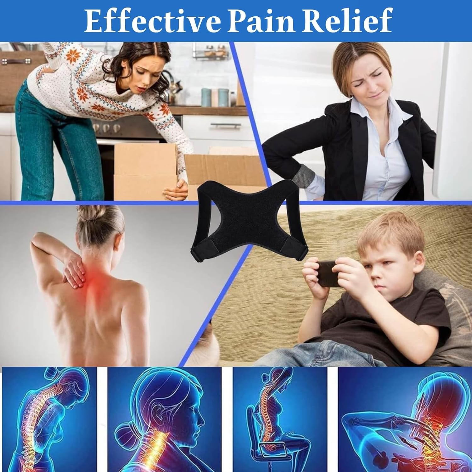 Posture Corrector for Women Men,Adjustable Back Support Brace,Back Posture Corrector,Back Brace Corrector,Back Straightener Posture Corrector-Size M