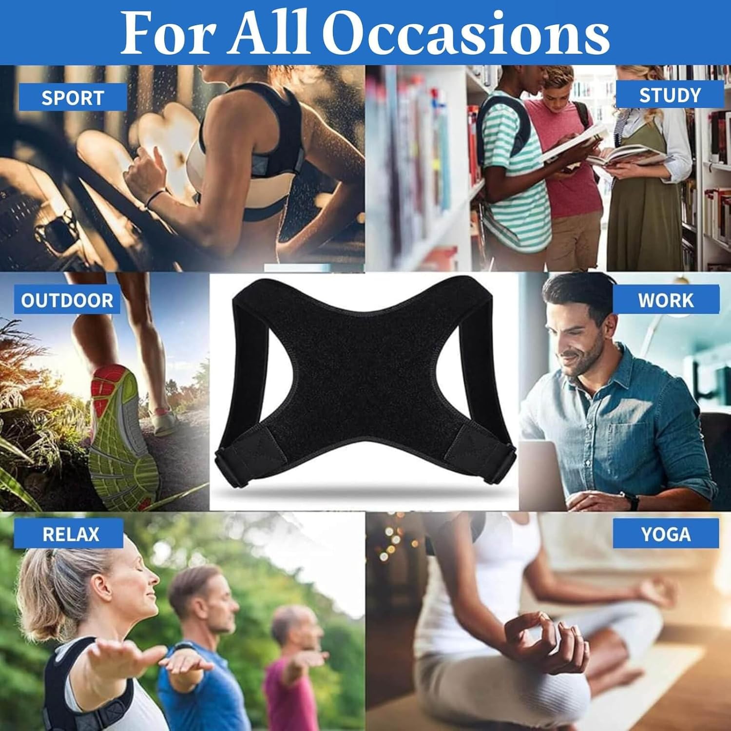 Posture Corrector for Women Men,Adjustable Back Support Brace,Back Posture Corrector,Back Brace Corrector,Back Straightener Posture Corrector-Size M