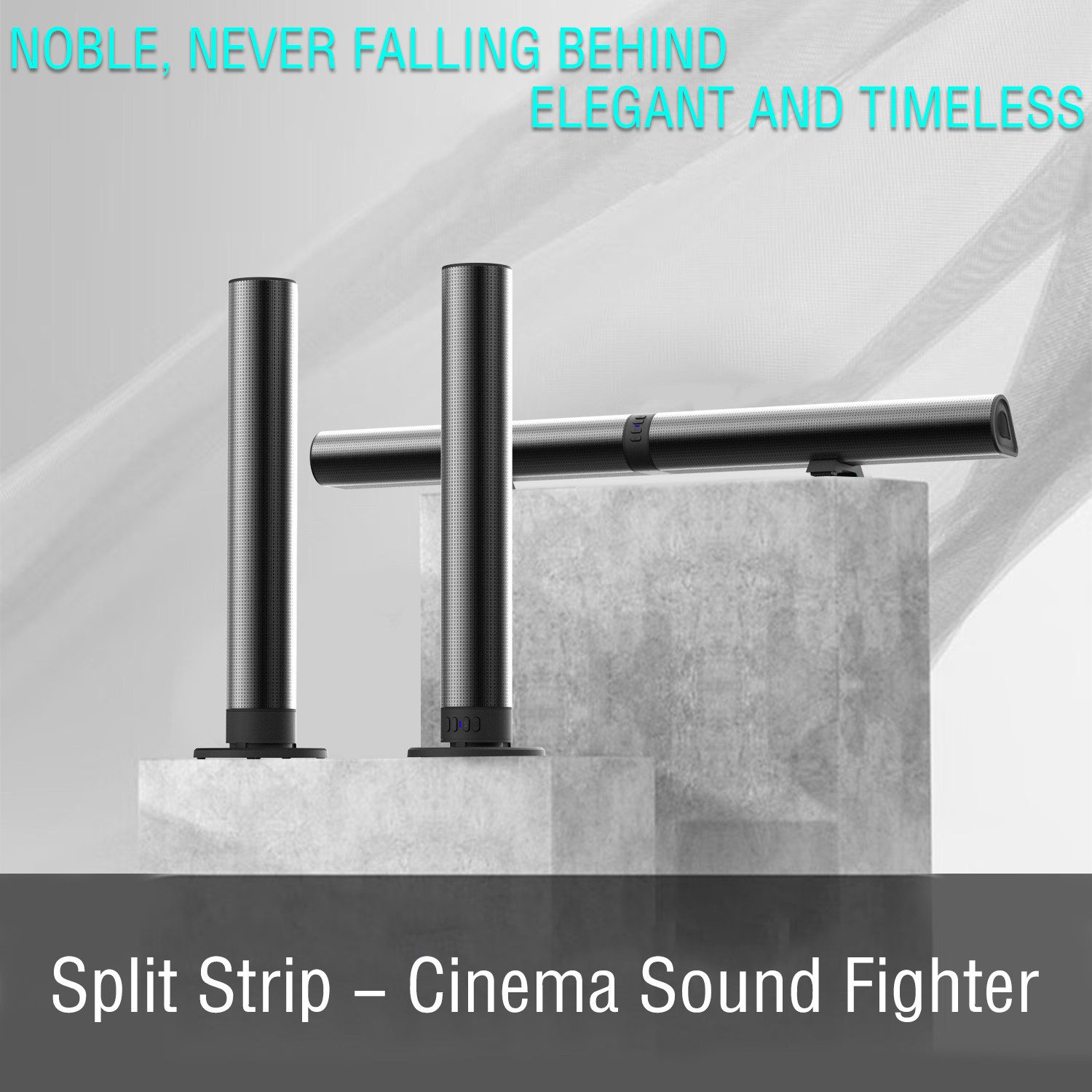 Detachable Surround Sound Bar Wireless Subwoofer 2 Speaker System Home Theater