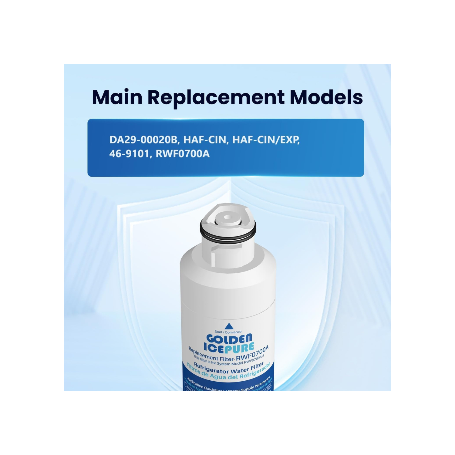 Golden ICEPURE RWF0700A Refrigerator Water Filter Replacement for Samsung DA29-00020B, HAF-CIN/EXP, RF263BEAESR, RF28HMEDBSR, RF28HFEDTSR,