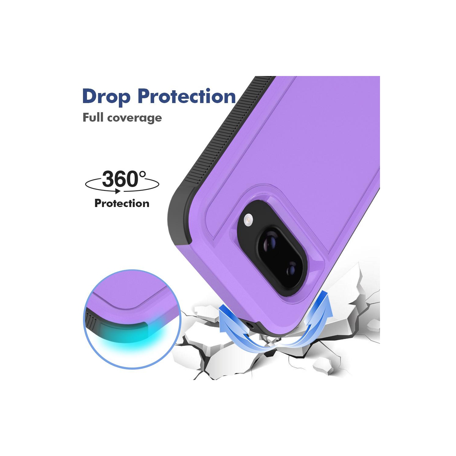 Étui rigide ajusté double couche robuste de XCRS pour Pixel 9a de Google