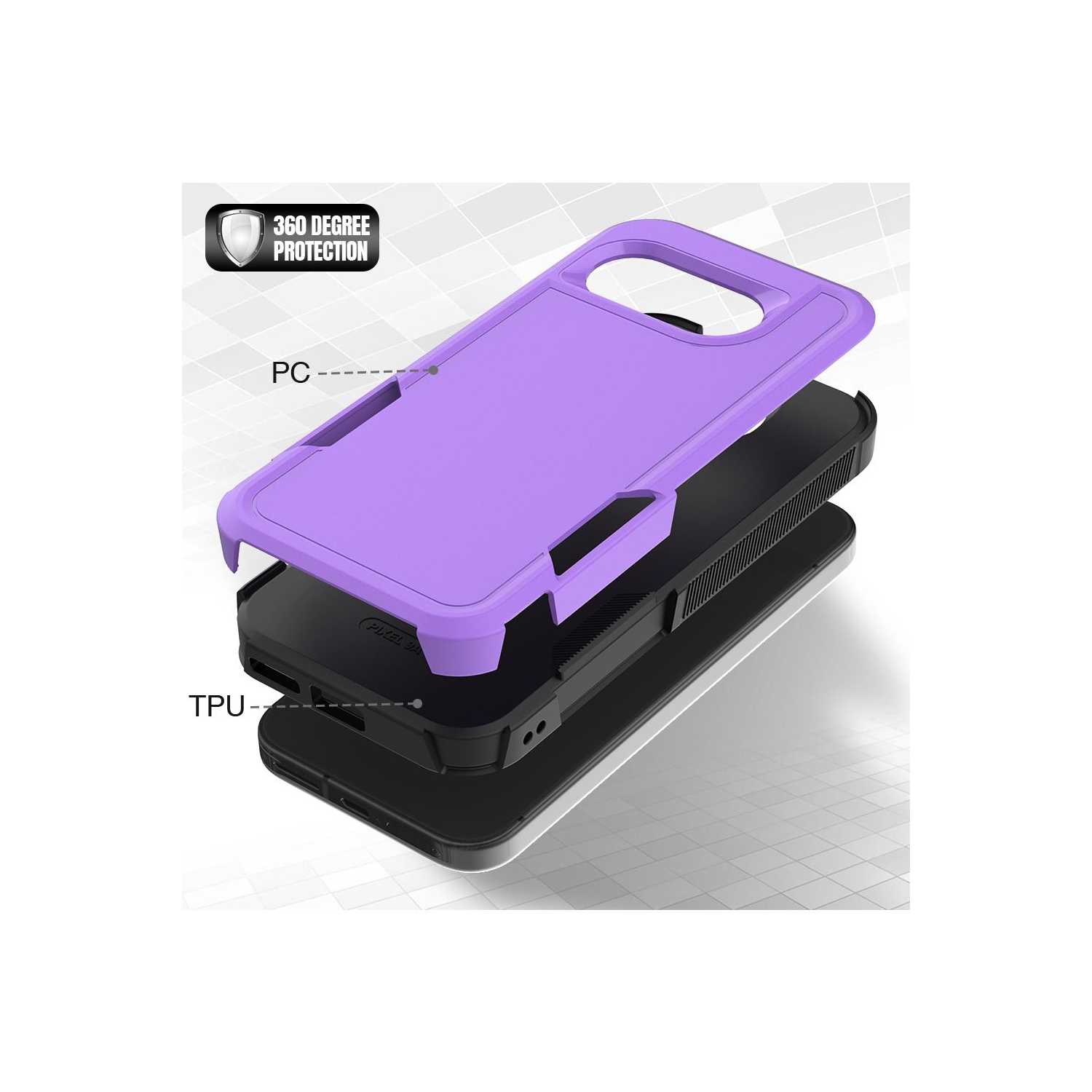 Étui rigide ajusté double couche robuste de XCRS pour Pixel 9a de Google